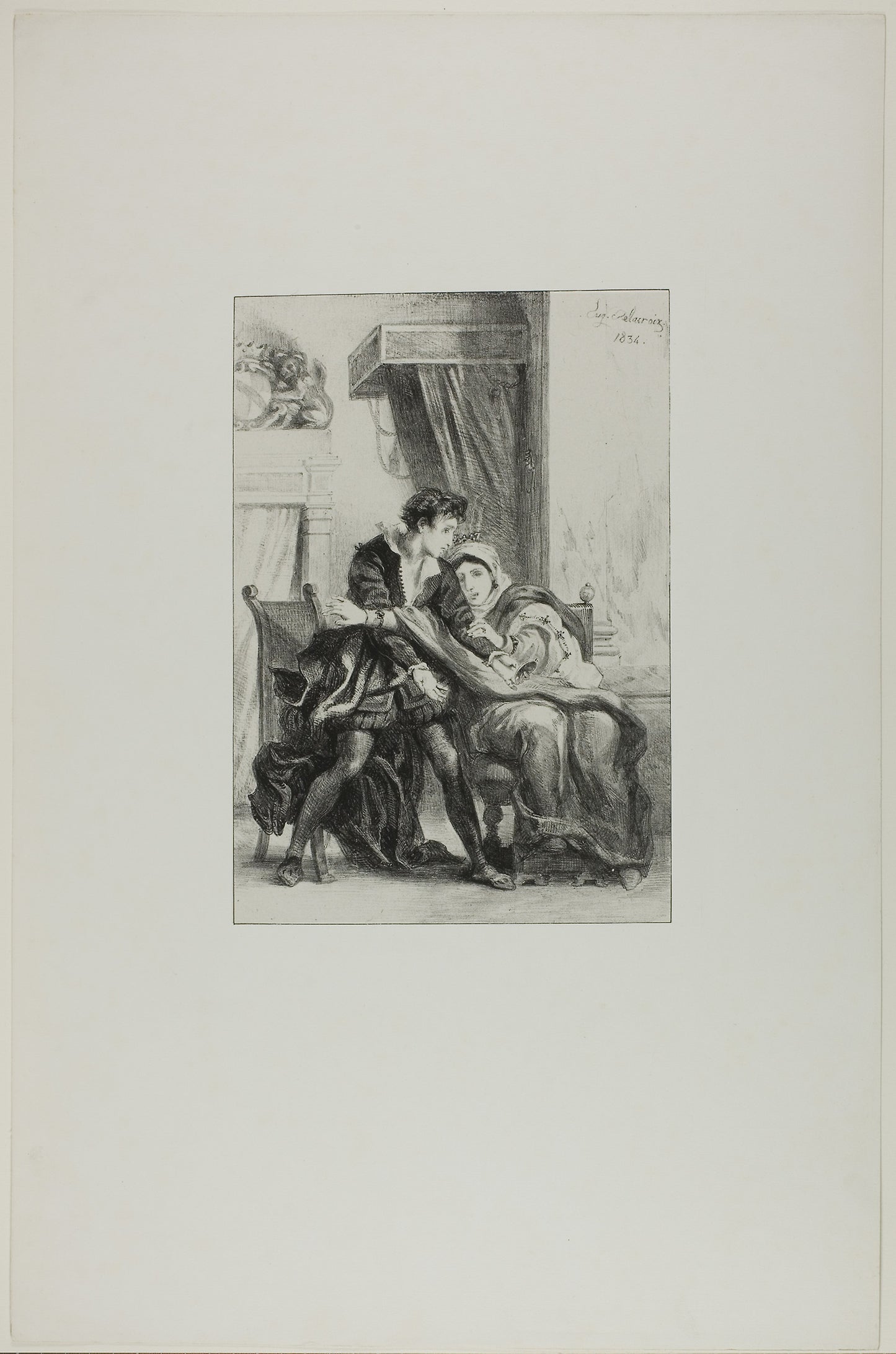 Hamlet and the Queen - Eugène Delacroix, Poster Print Wall Art