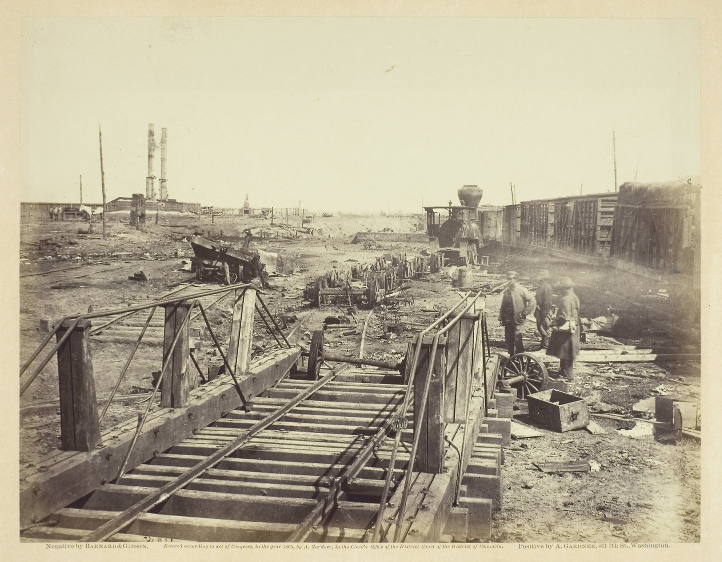Ruins at Manassas Junction - Barnard and Gibson , Poster Print Wall Art