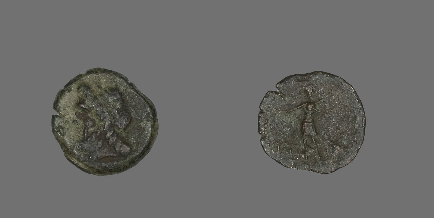 Coin Depicting the God Zeus (?) - Greek, Poster Print Wall Art