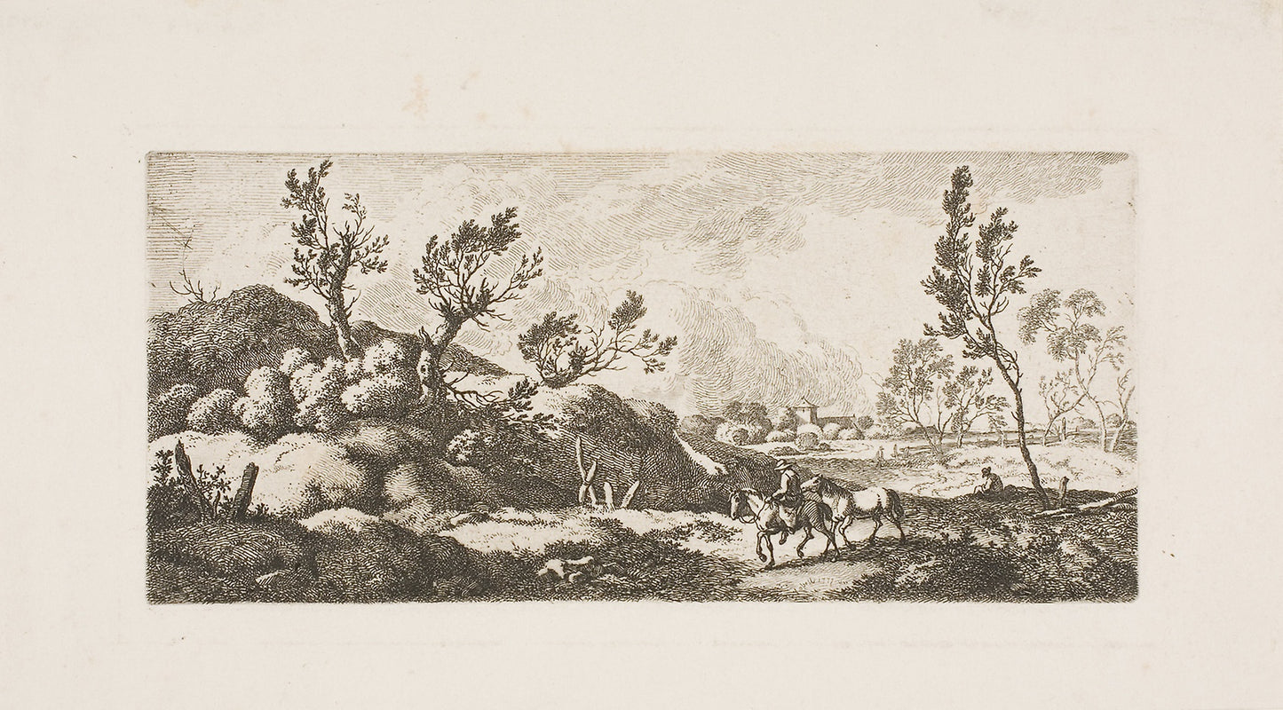 Landscape - Boy with Horse - Ferdinand Kobell, Poster Print Wall Art