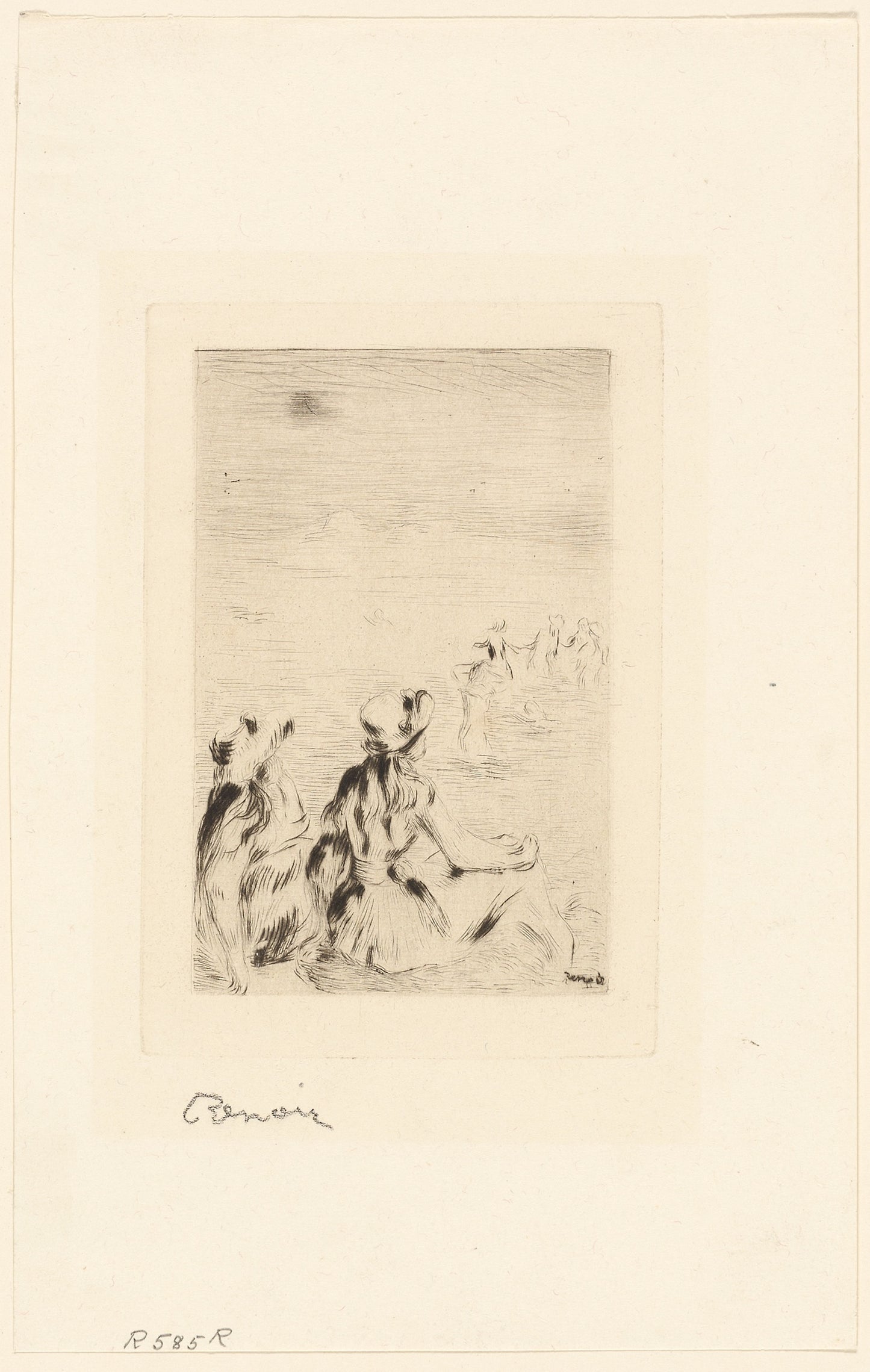 Children on the Beach, Berneval: Pierre Auguste Renoir,16x12"(A3) Poster