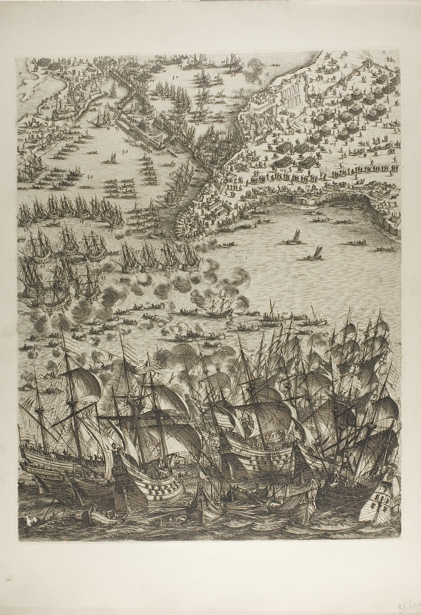 Plate Five from La Siège de la Rochelle - Jacques Callot (French, 1592-1635), Poster Print Wall Art