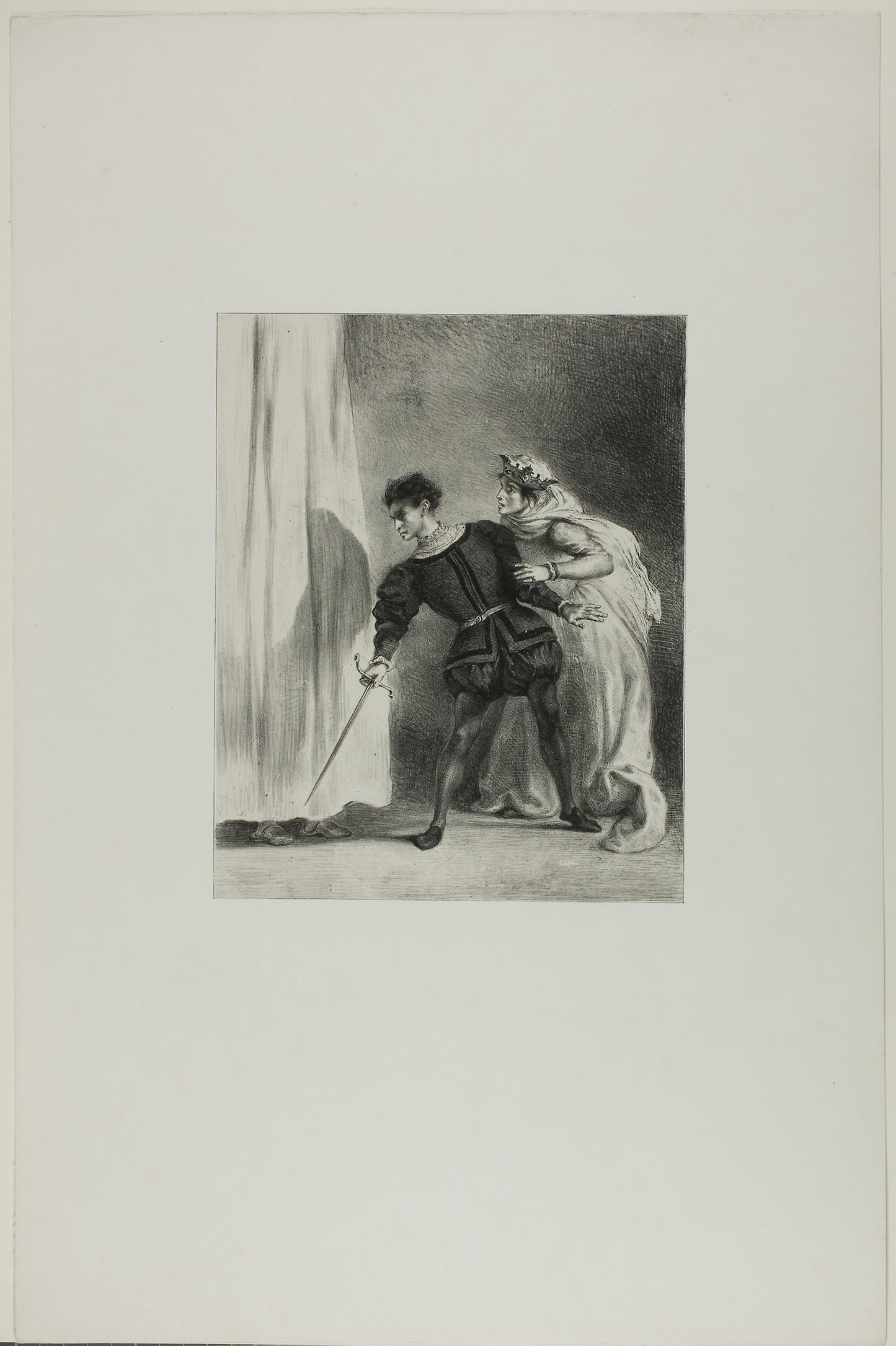 The Murder of Polonius - Eugène Delacroix, Poster Print Wall Art