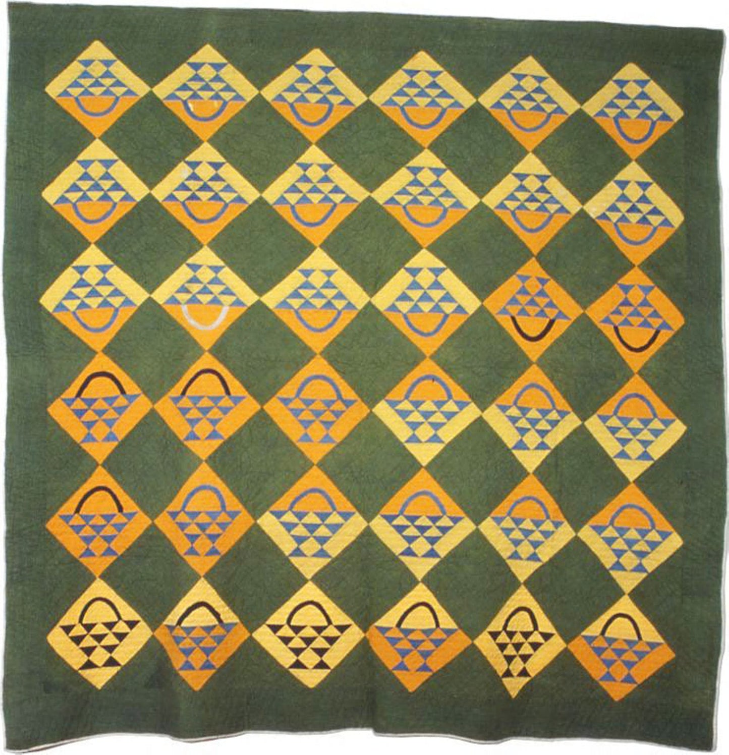 Bedcover (Basket Pattern Quilt) - Mary Katharine Ashbrook Hill (American, 1843–1927), Poster Print Wall Art