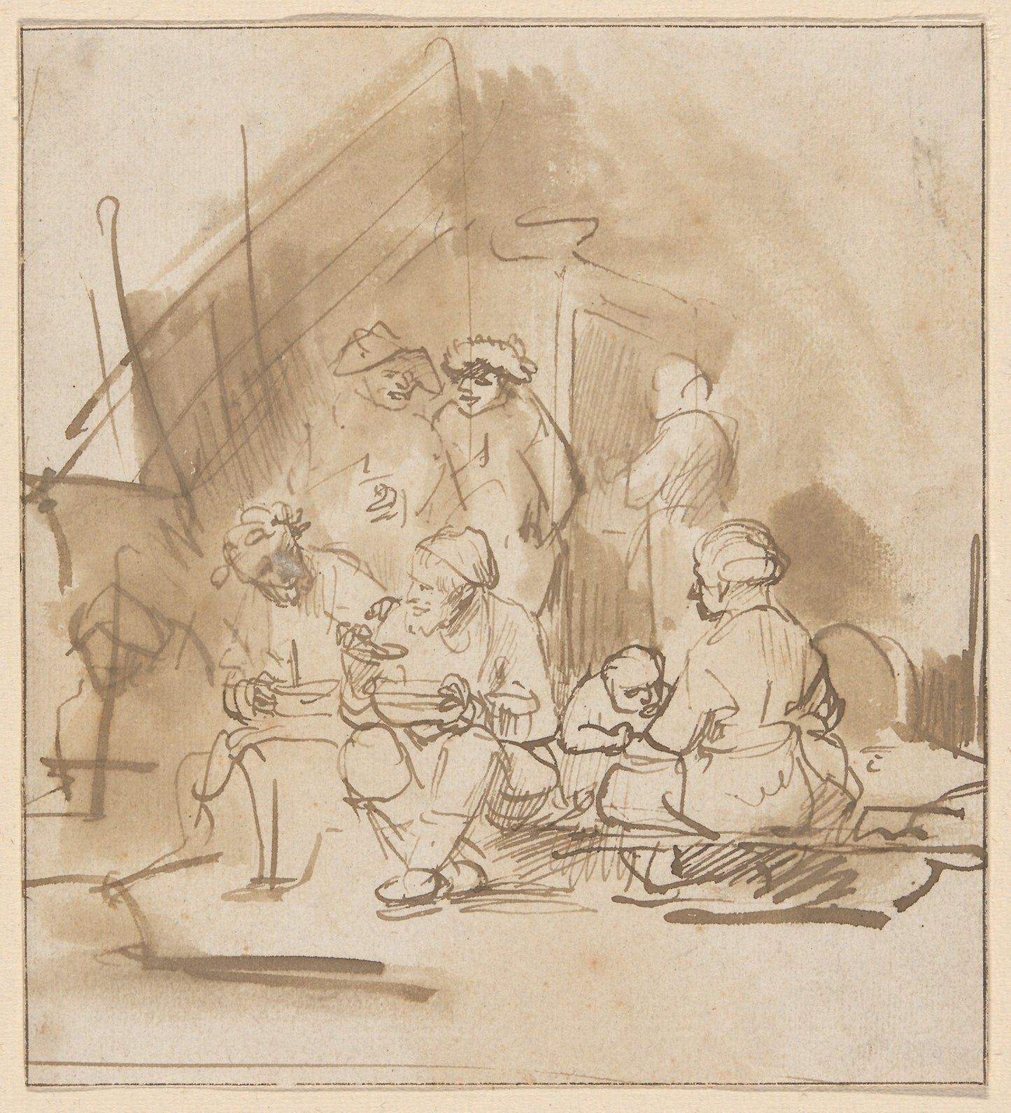Satyr Among the Peasants - Barent Fabritius (Dutch, 1624-1673), Poster Print Wall Art