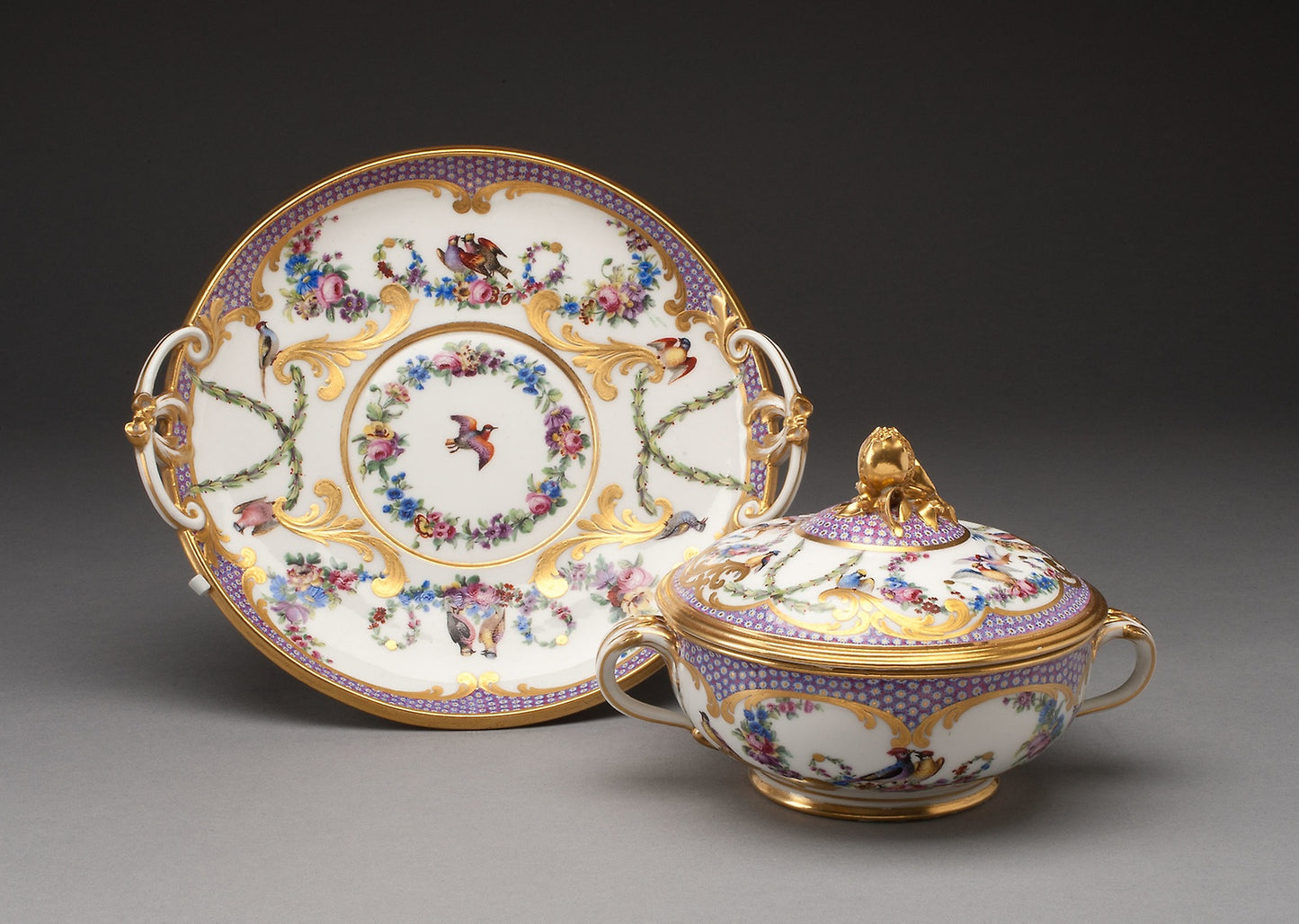 Covered Bowl and Stand (Écuelle) - Sèvres Porcelain Manufactory, Poster Print Wall Art