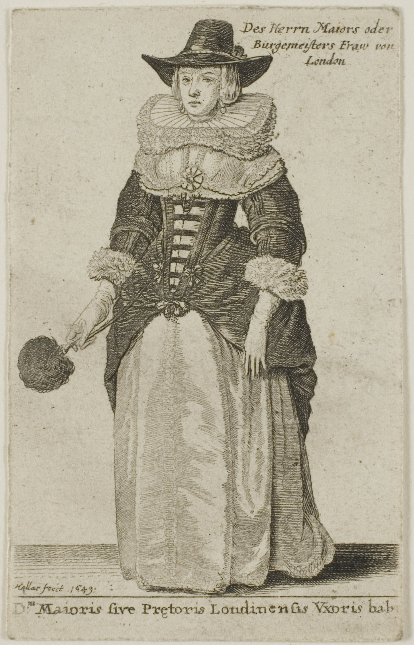 Wife of the Mayor of London - Wenceslaus Hollar, Poster Print Wall Art