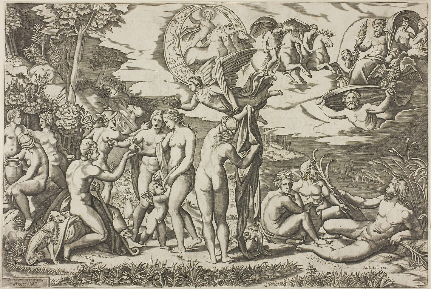 The Judgment of Paris - Printed - Antonio Salamanca (Italian, 1478-1562), Poster Print Wall Art