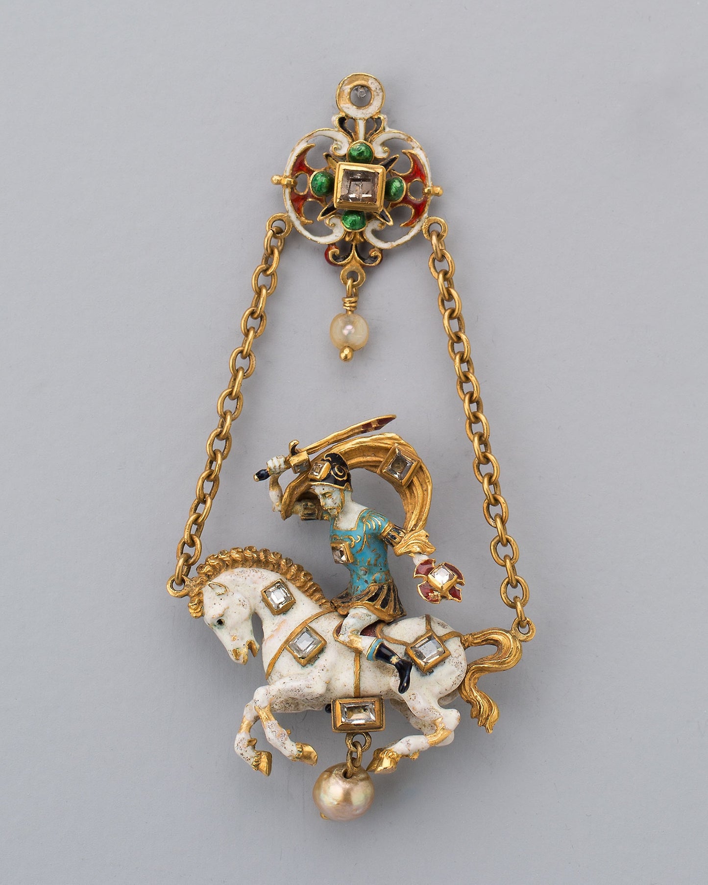 Pendant Shaped as a Horseman - Austrian, Poster Print Wall Art