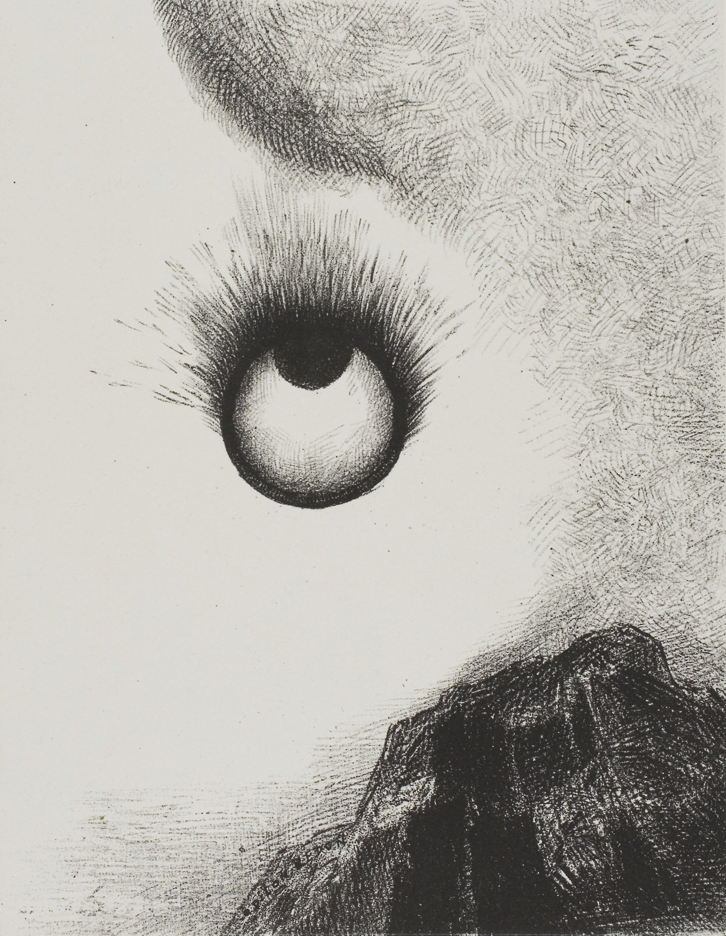 Everywhere eyeballs are aflame, plate 9 from The Temptation of Saint Anthony (1st series) - Odilon Redon, Poster Print Wall Art