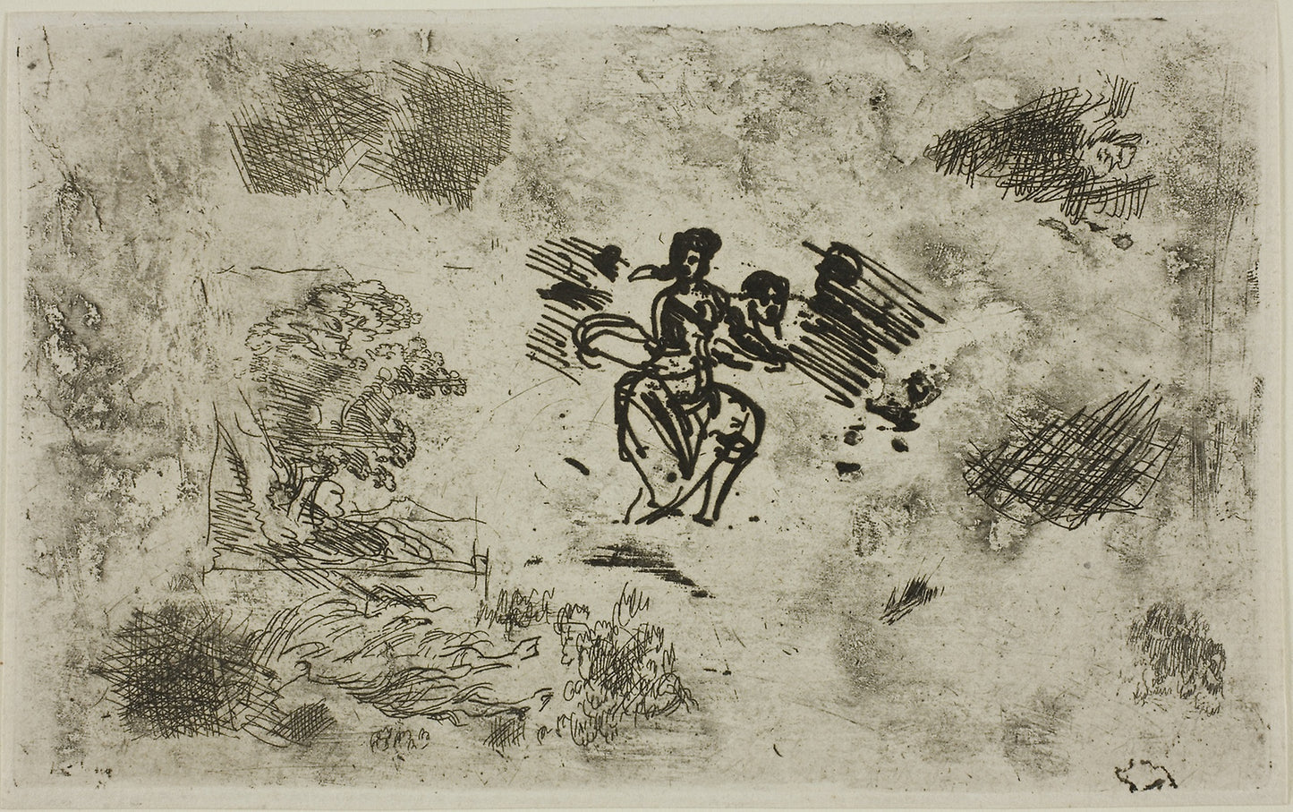 Seated Woman and Other Sketches - Claude Lorrain, Poster Print Wall Art