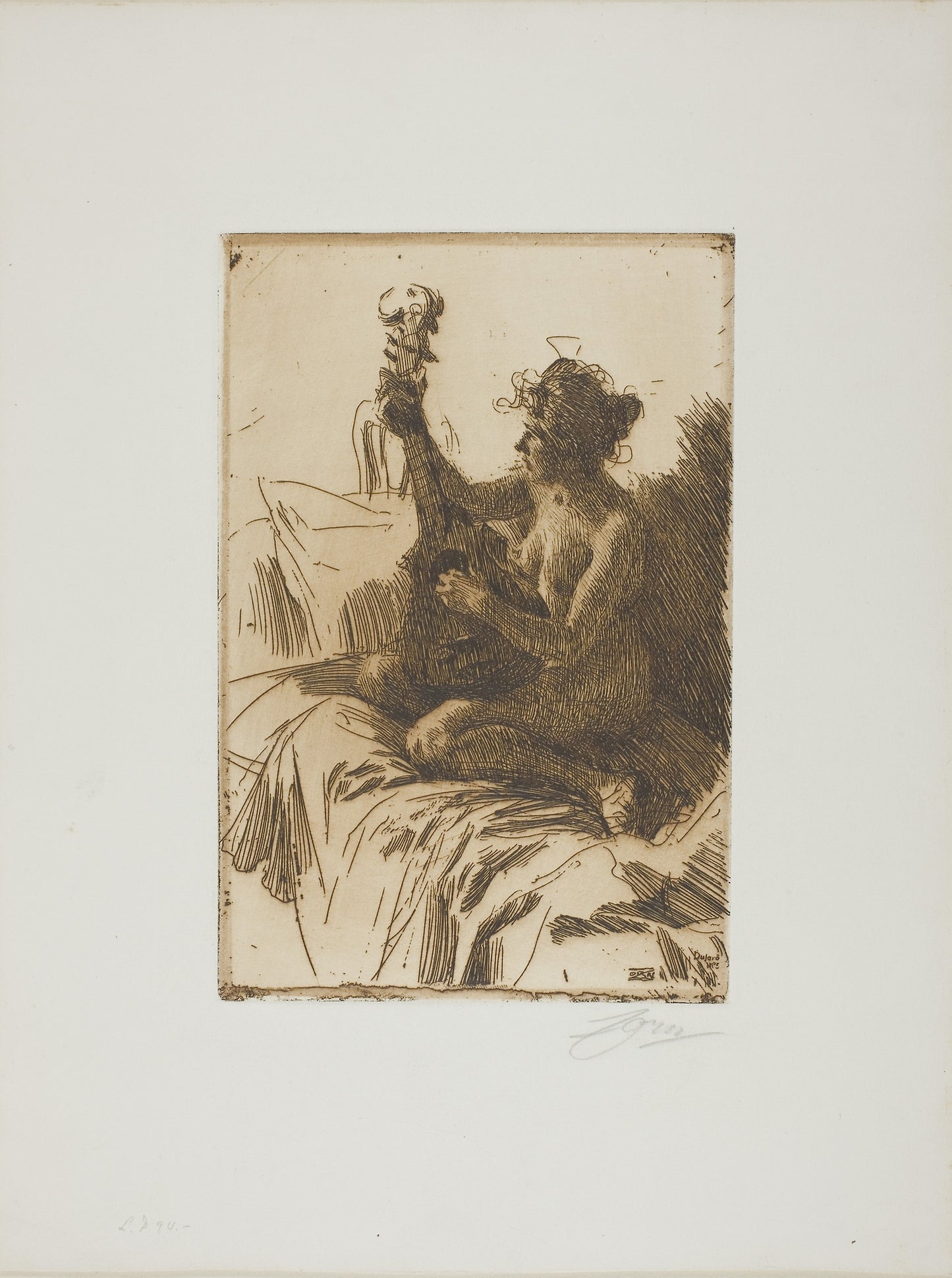 Souvenir or The Guitar - Anders Zorn, Poster Print Wall Art