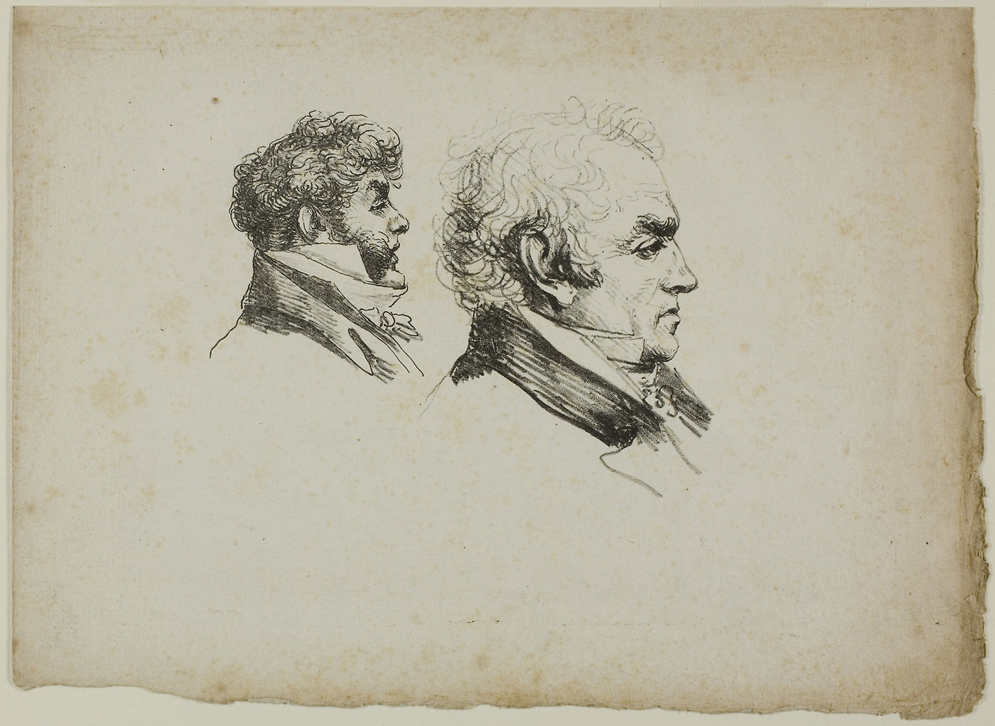 Profile Portrait of the Printers Brunet and Lasteyrie - Dominique-Vivant Denon, Poster Print Wall Art