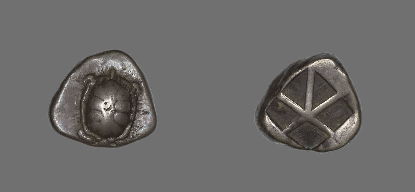 Stater (Coin) Depicting a Land Tortoise - Greek; minted on the island of Aegina, Poster Print Wall Art