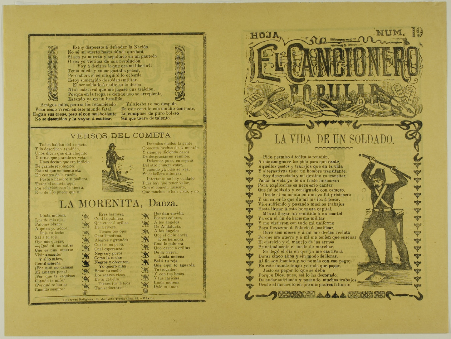 El cancionero popular, hoja num. 19 (The Popular Songbook, Sheet No. 19) - Attributed to Manuel Manilla, Poster Print Wall Art