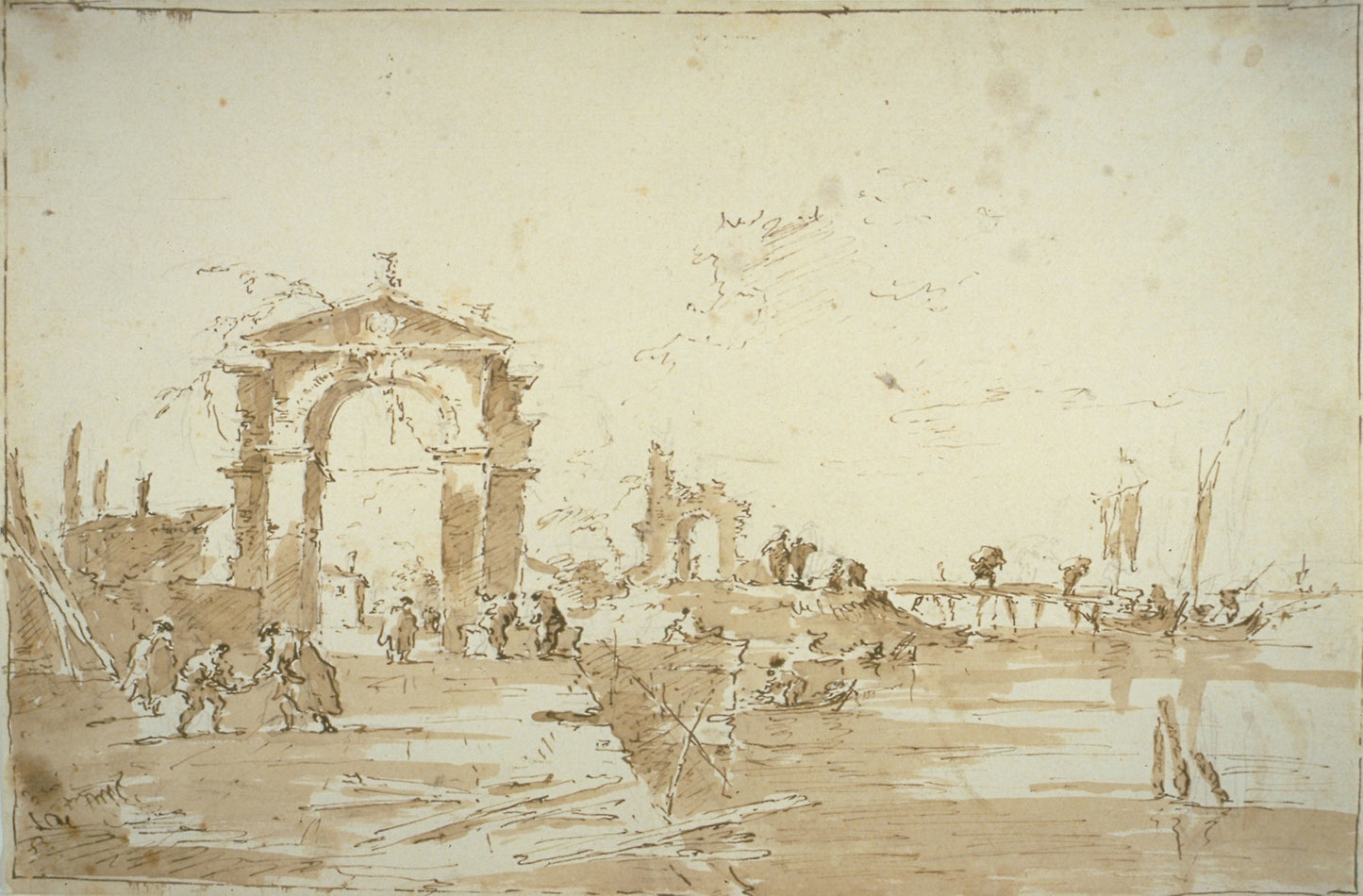 Gateway Near a Landing Bridge - Francesco Guardi, Poster Print Wall Art