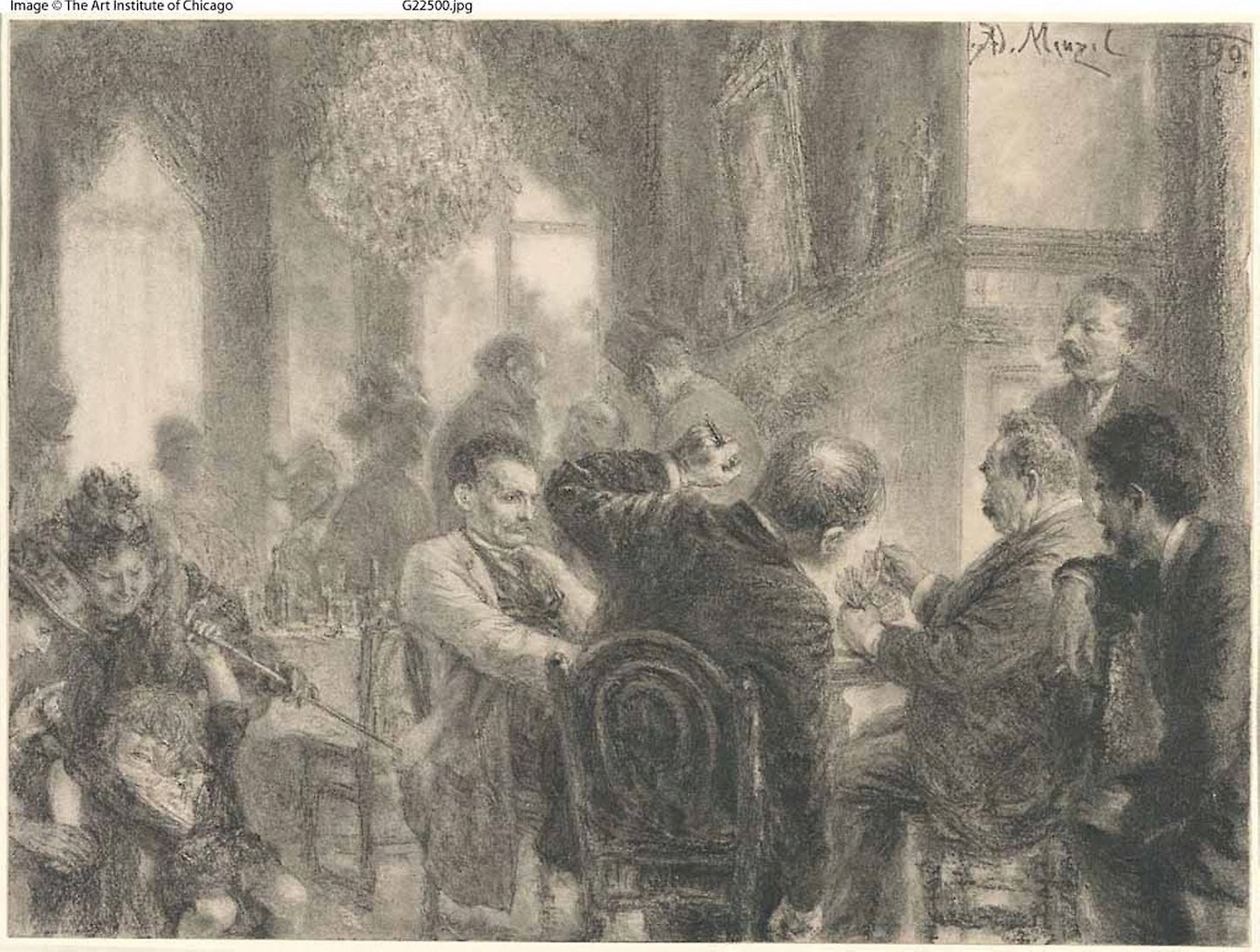 The Card Game: Adolph Menzel, Poster Print Wall Art