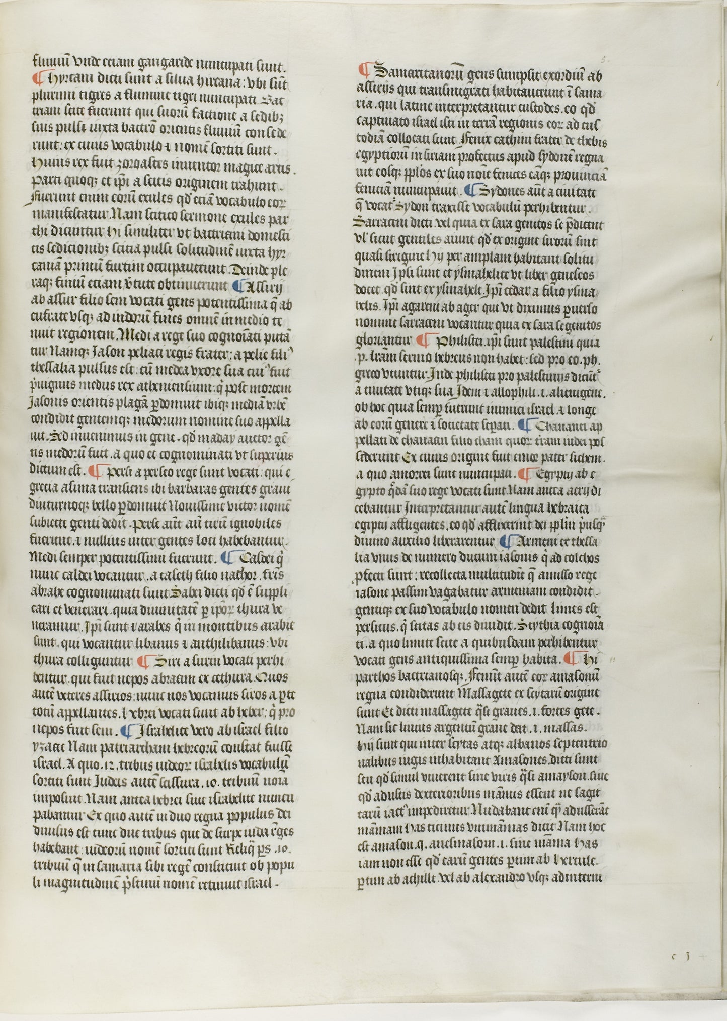 Folio Seventeen from Burchard of Sion's De locis ac mirabilibus mundi, or an Illuminated Geography: French (Paris), Poster Print Wall Art