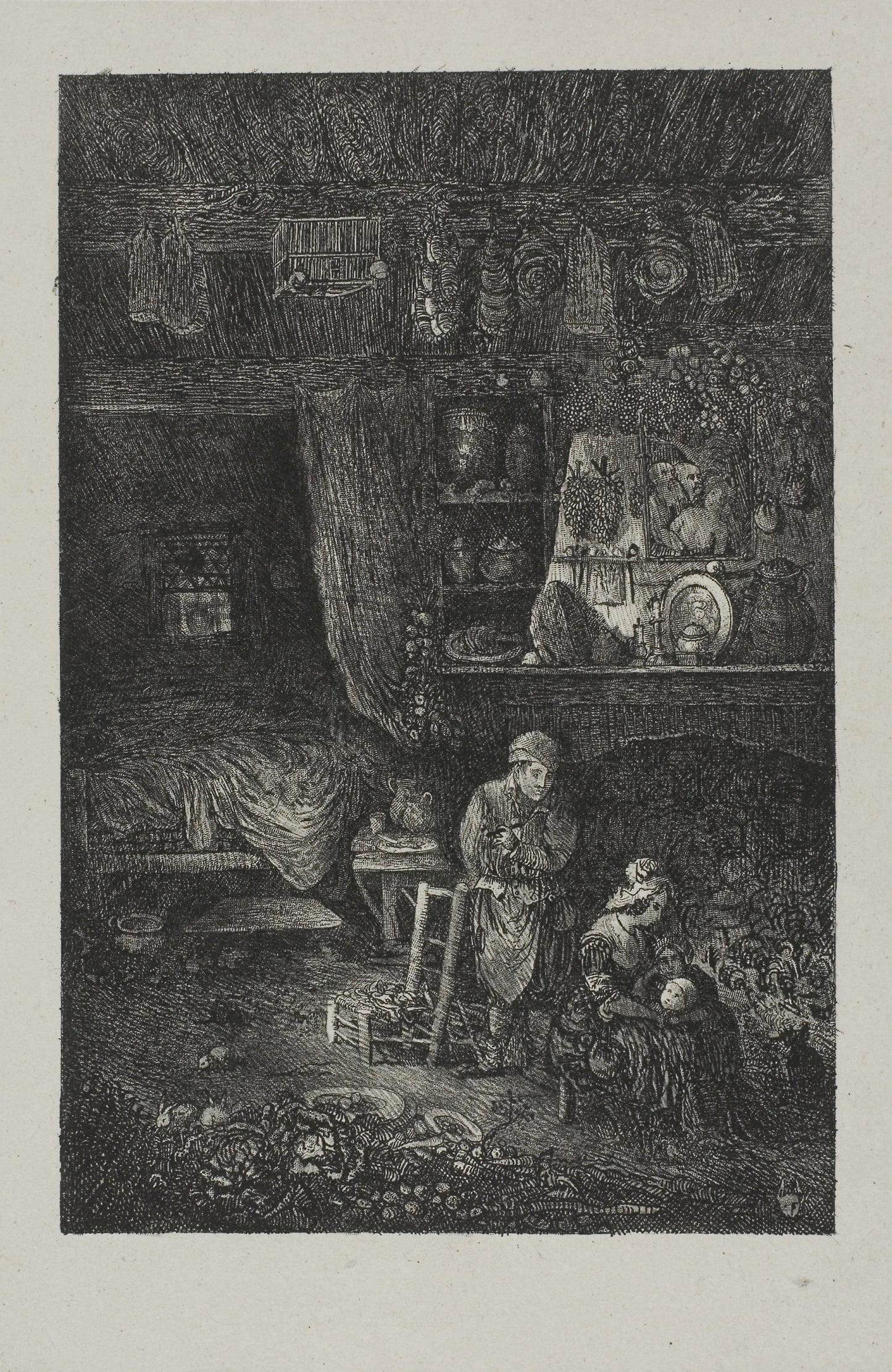 Flemish Interior - Rodolphe Bresdin, Poster Print Wall Art