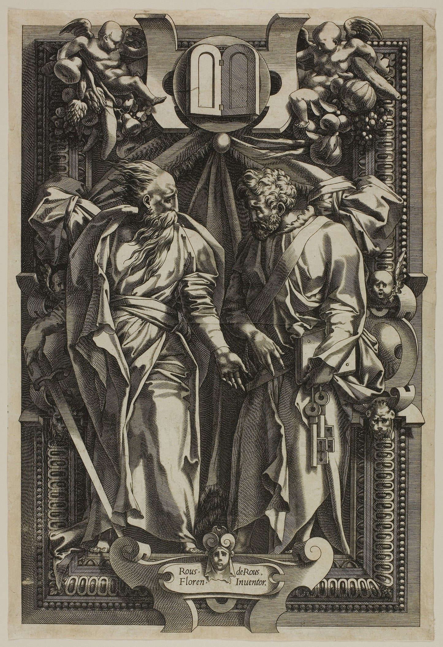 Saint Paul and Saint Peter - René Boyvin (French, 1524-c. 1598), Poster Print Wall Art
