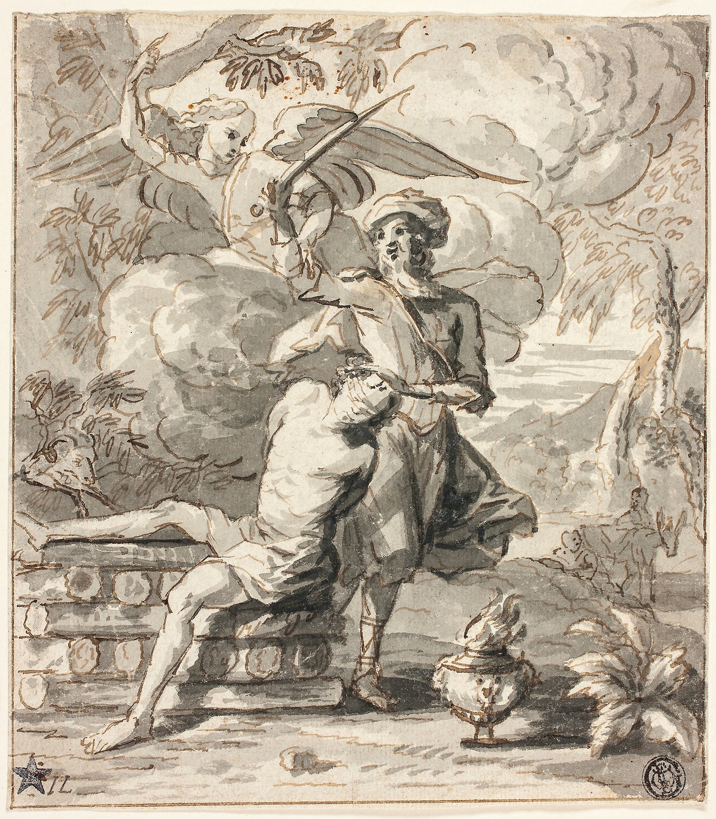 Sacrifice of Abraham - Attributed to Jan Andrea Lievens (Dutch, 1607-1674), Poster Print Wall Art