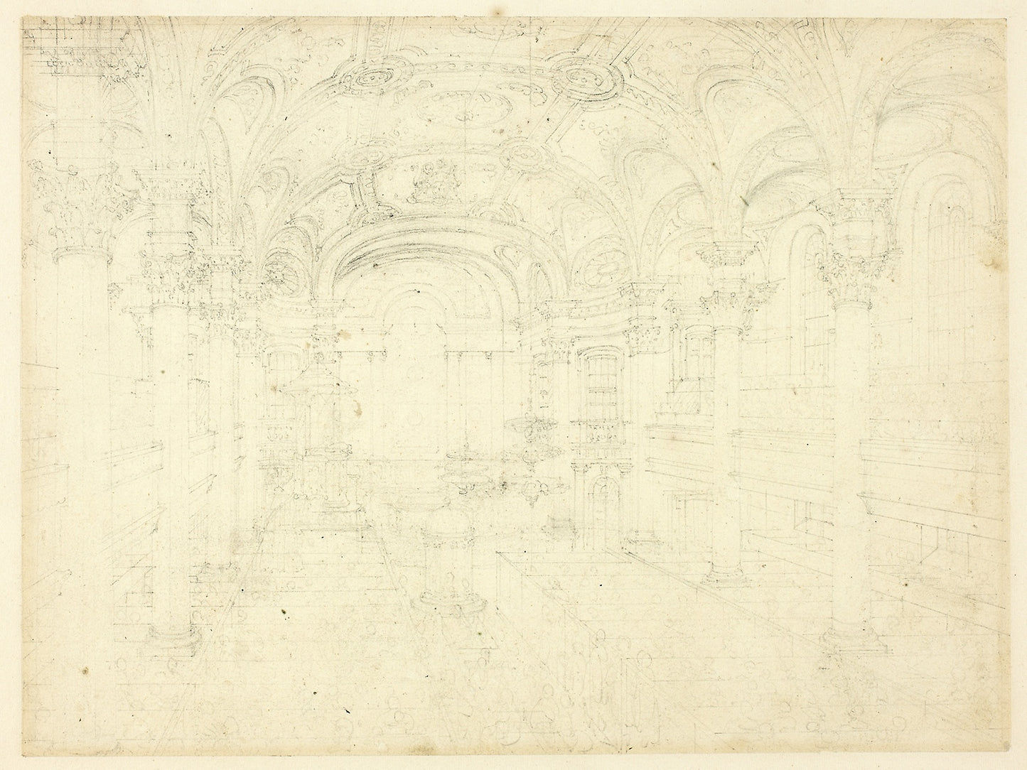 Study for St. Martin's in the Fields, from Microcosm of London - Augustus Charles Pugin (English, born France, 1762-1832), Poster Print Wall Art