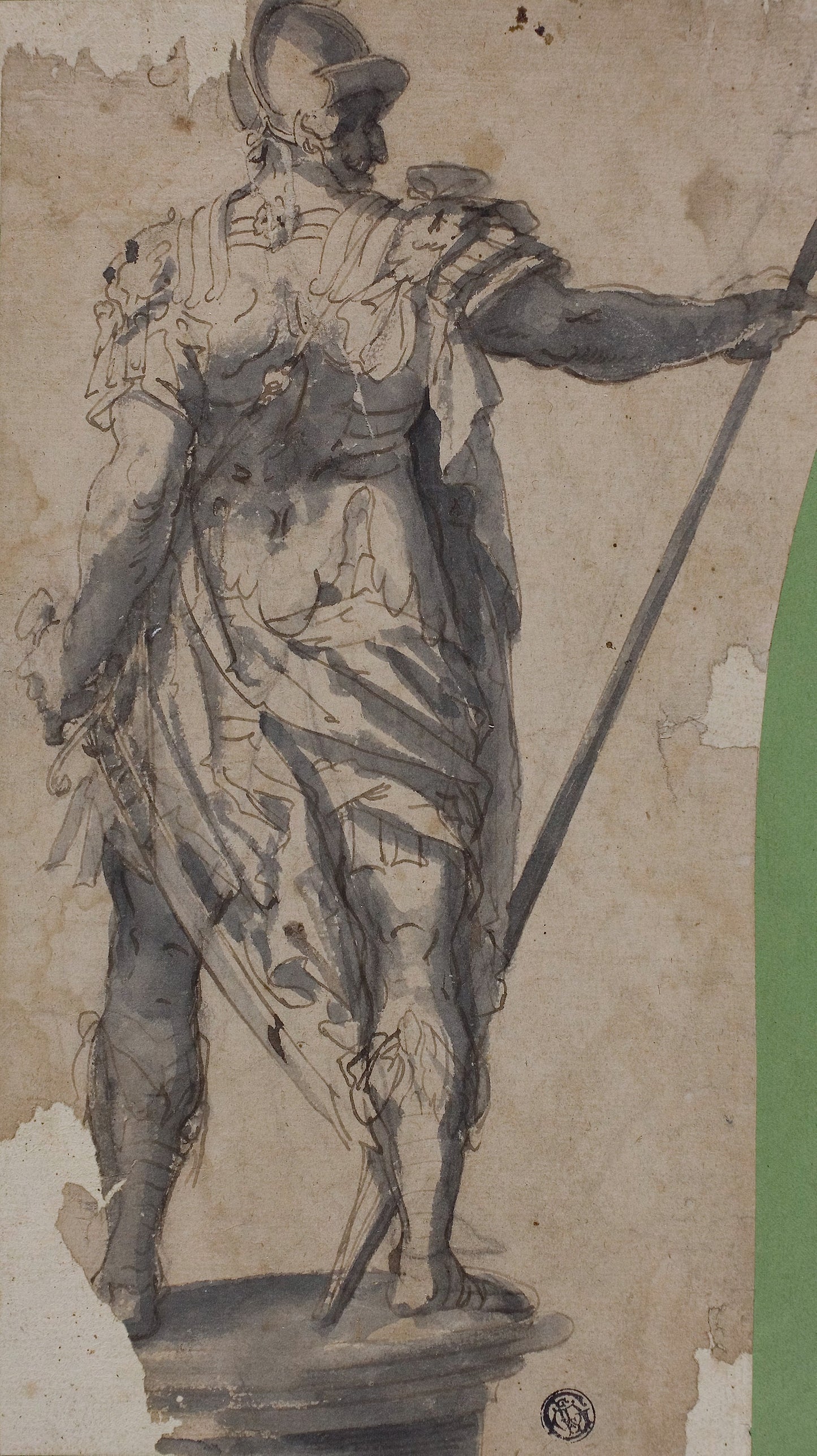 Statue of Standing Warrior, from Rear - Follower of Francesco de'Rossi, called Salviati, Poster Print Wall Art