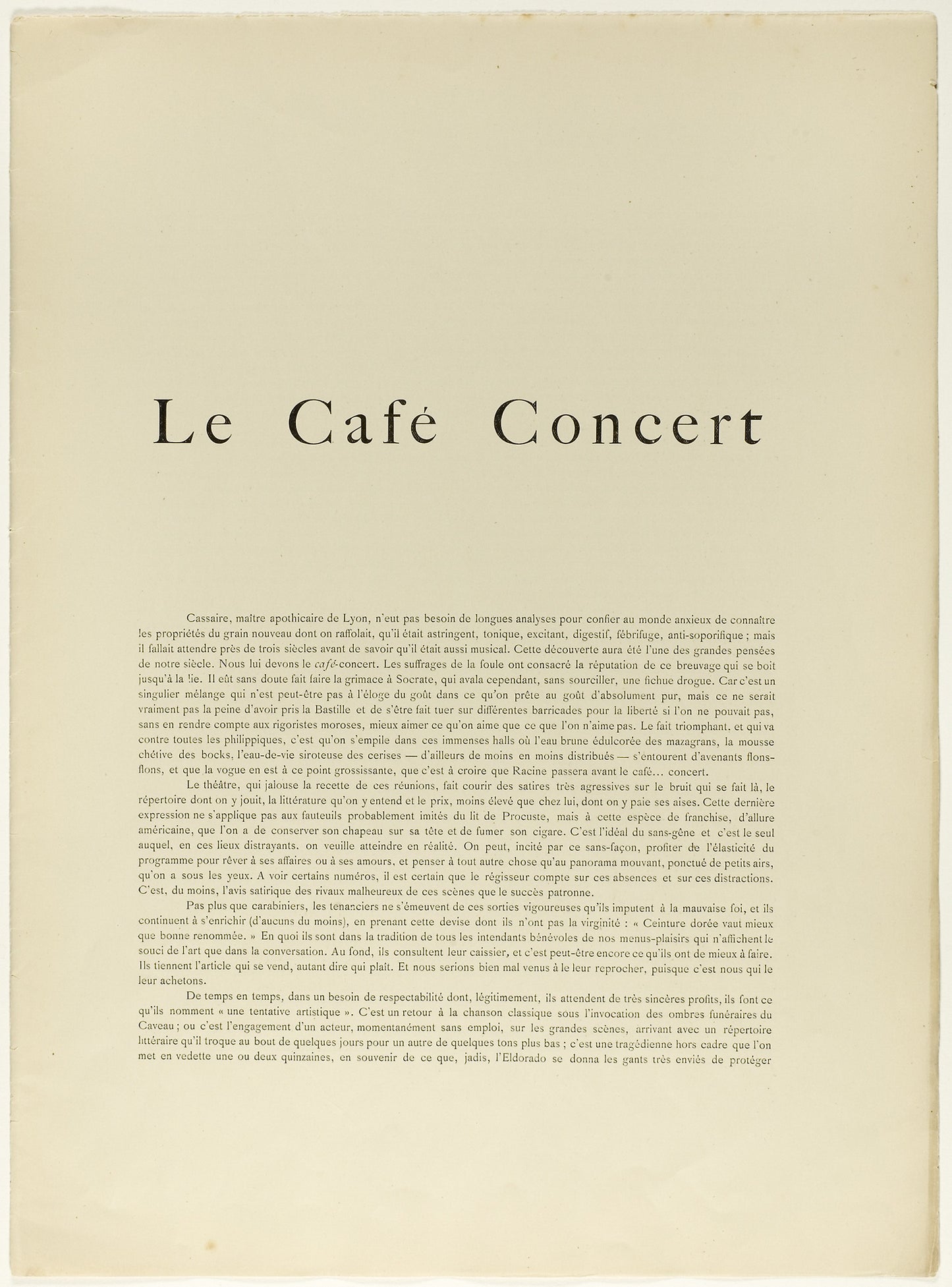 Text Booklet for Le Café-Concert - Text - Georges Montorgueil (French, 1837-1933), Poster Print Wall Art