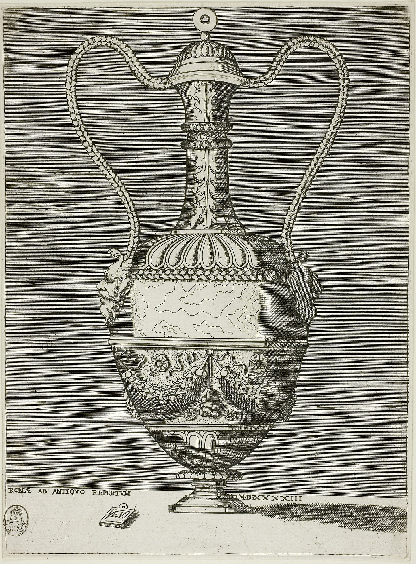 Ornamental Vase, After the Antique - Enea Vico, Poster Print Wall Art
