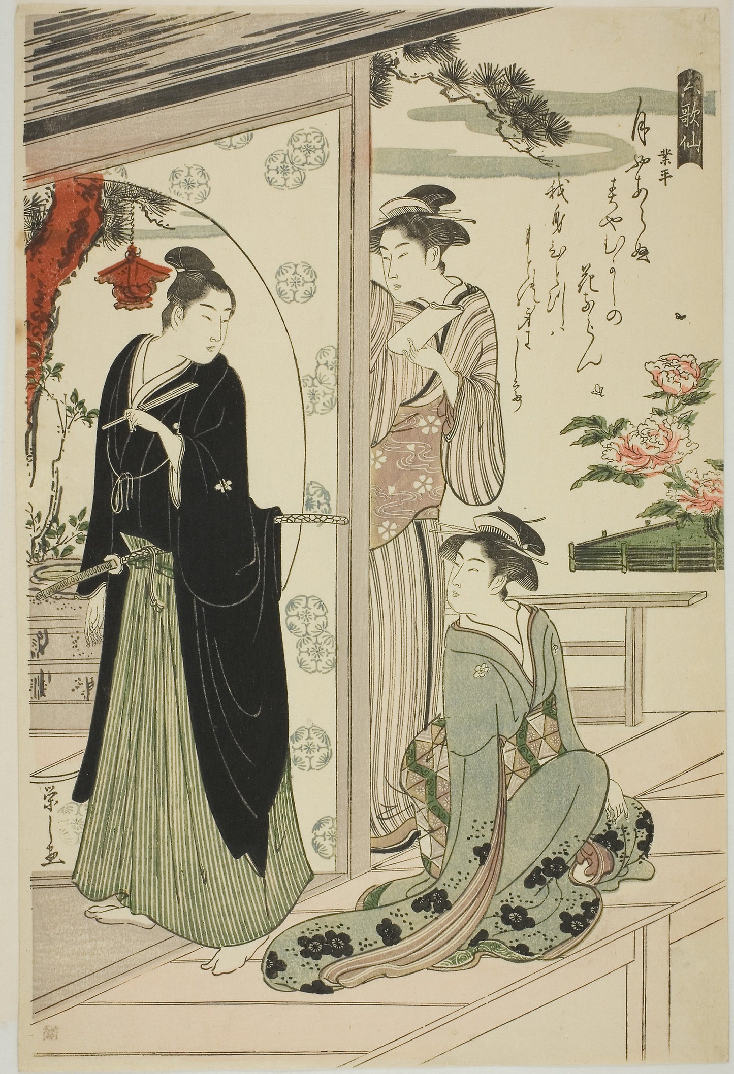 Narihira, from the series "Six Immortal Poets (Rokkasen)" - Chobunsai Eishi, Poster Print Wall Art