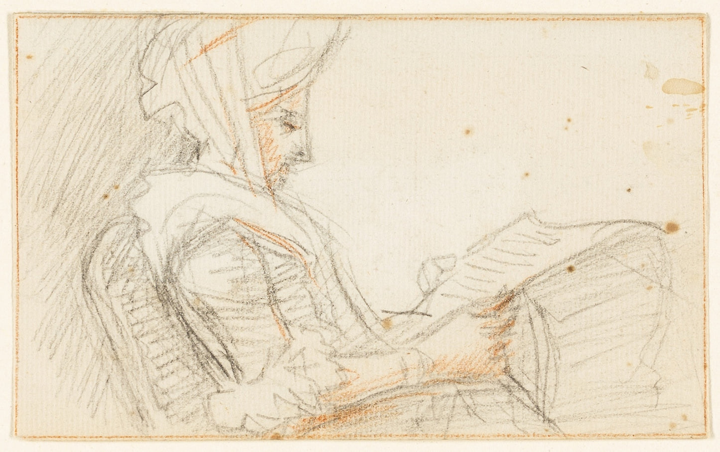 Right Profile of Seated Woman Reading - possibly William Hoare (English, c. 1707-1792), Poster Print Wall Art