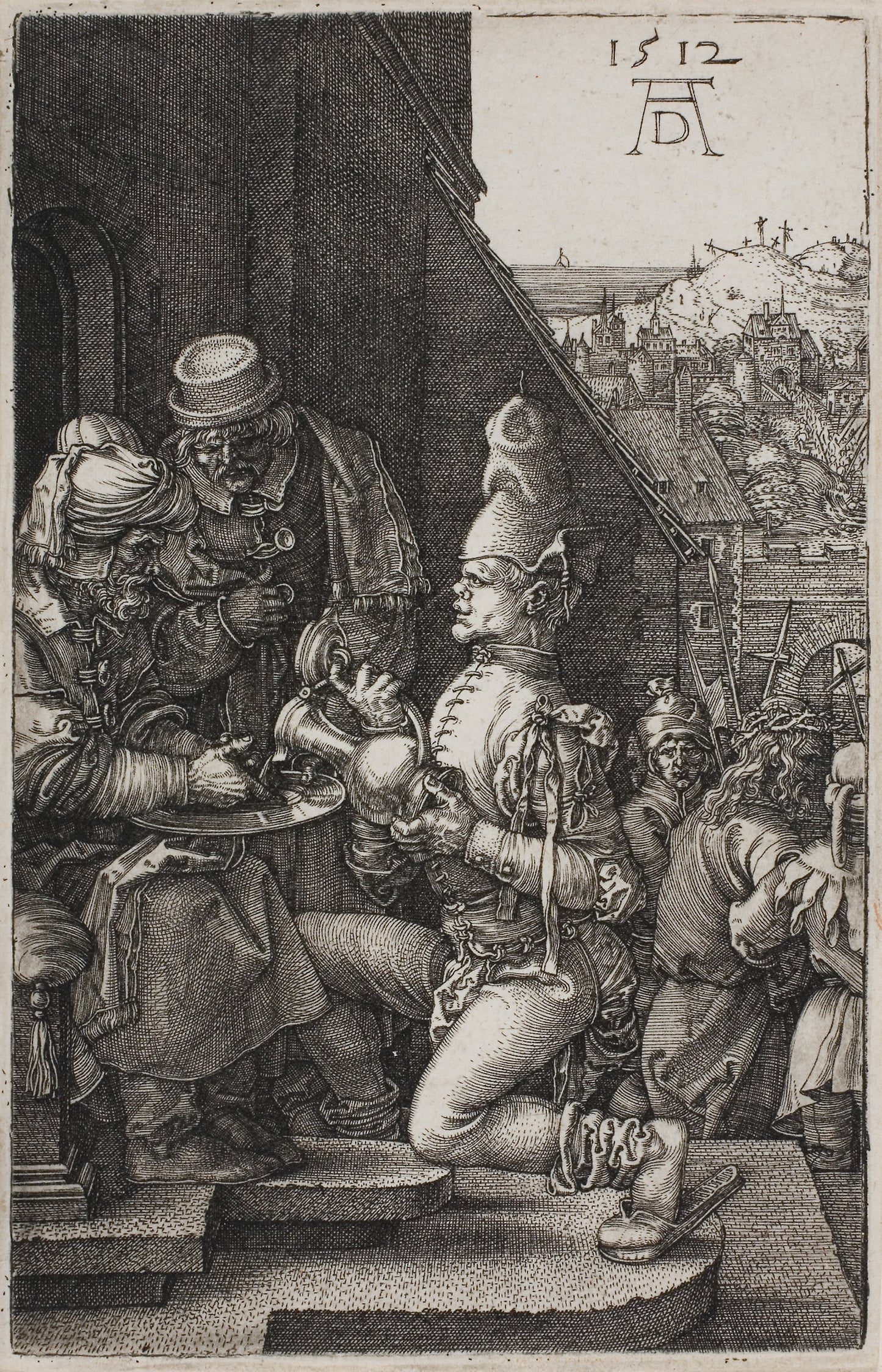 Pilate Washing his Hands, from The Engraved Passion - Albrecht Dürer, Poster Print Wall Art