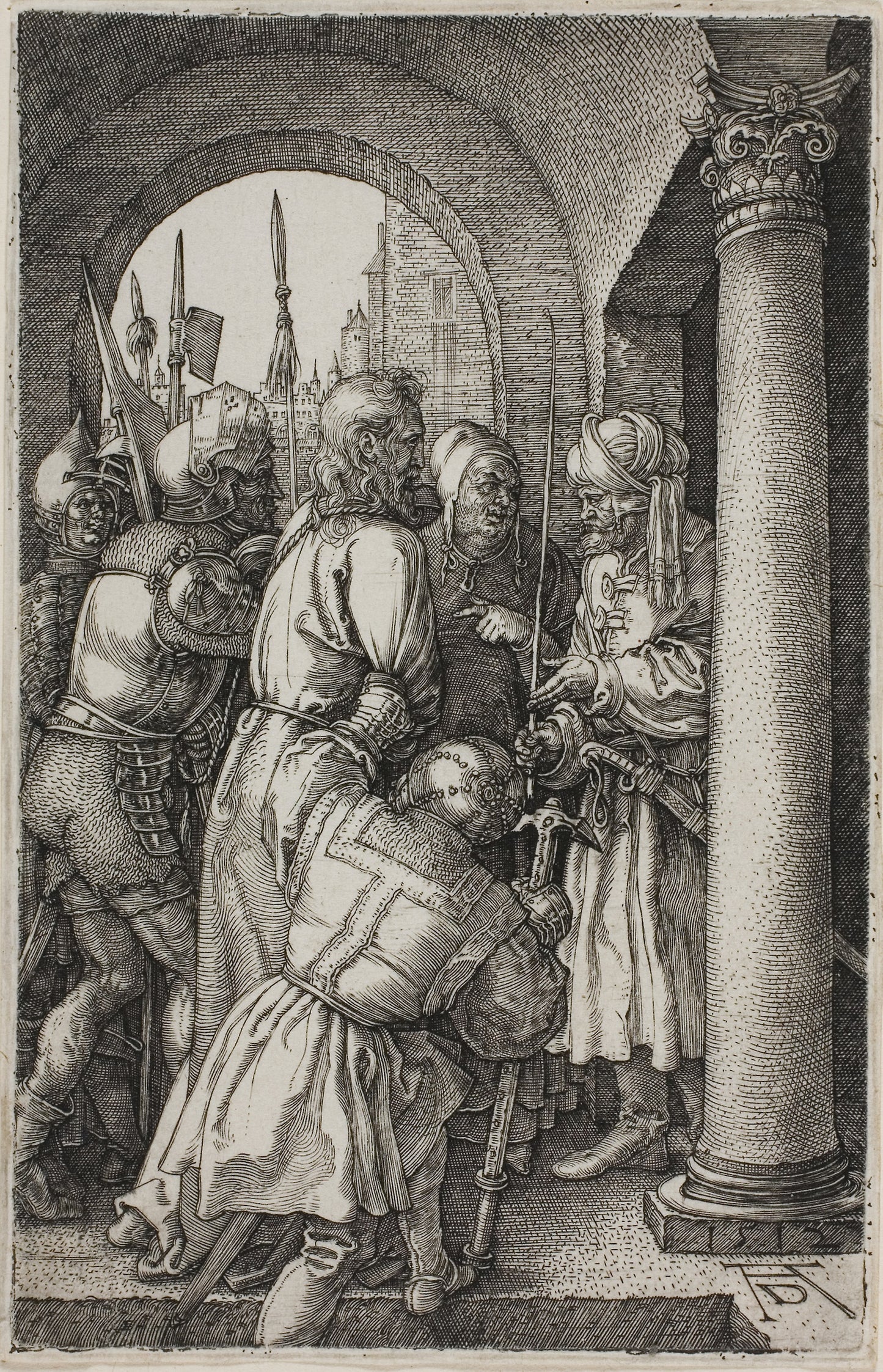 Christ Before Pilate, from The Engraved Passion - Albrecht Dürer, Poster Print Wall Art
