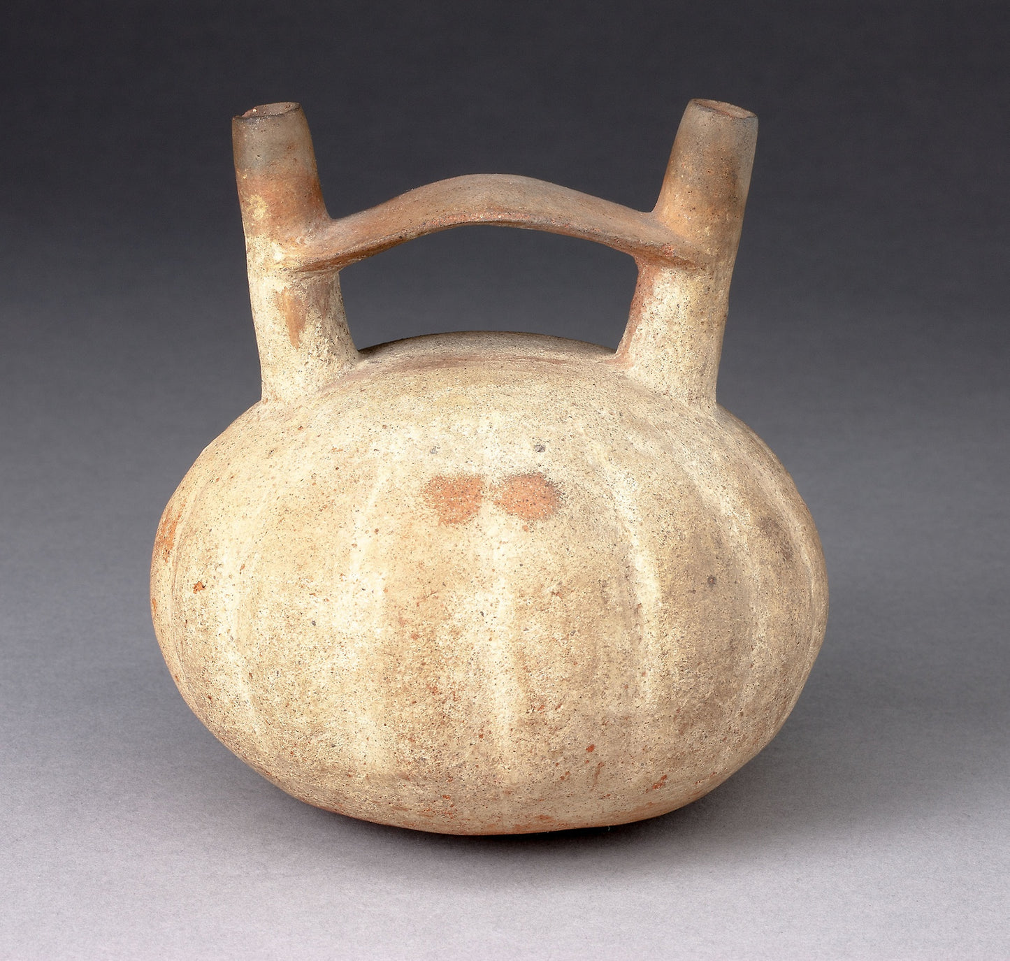Double Spout and Bridge Vessel in the Form of a Ridged Gourd - Paracas, Poster Print Wall Art