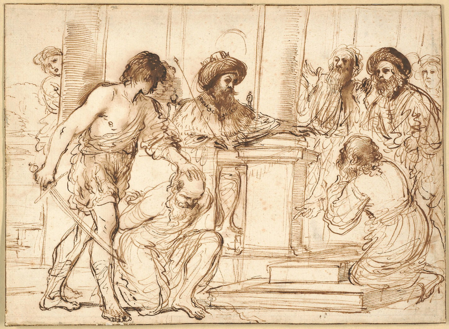 Damon and Pythias - Giovanni Francesco Barbieri, called Il Guercino , Poster Print Wall Art