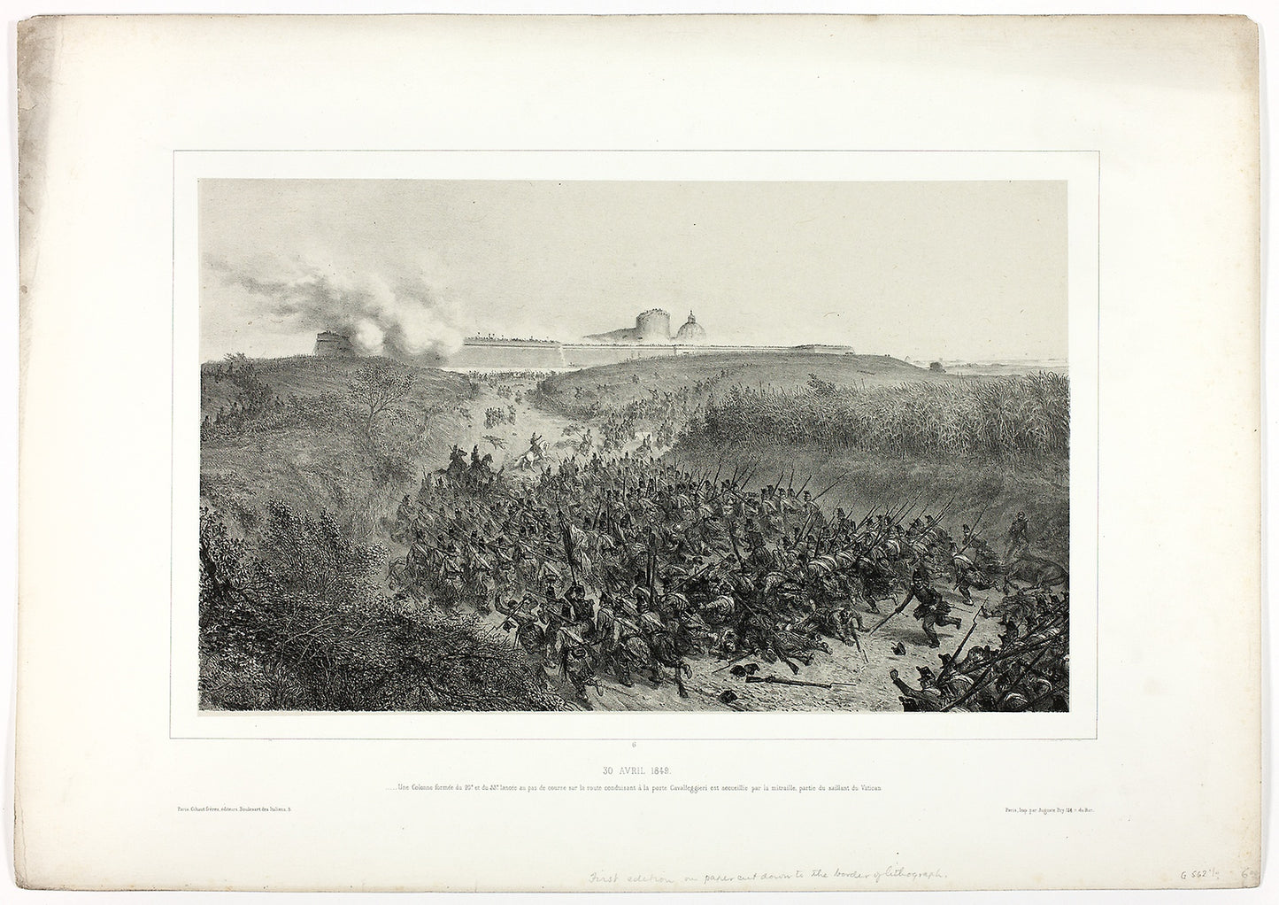 April 30, 1849, from Souvenirs d’Italie - Expédition de Rome - Denis Auguste Marie Raffet (French, 1804-1860), Poster Print Wall Art