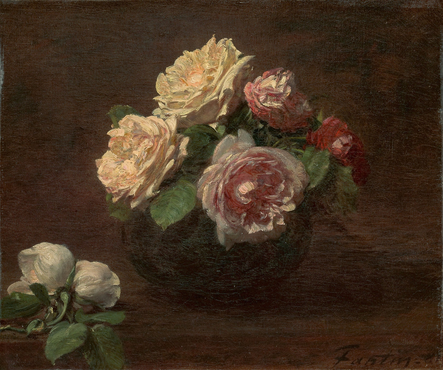 Roses in a Bowl - Henri Fantin-Latour, Poster Print Wall Art