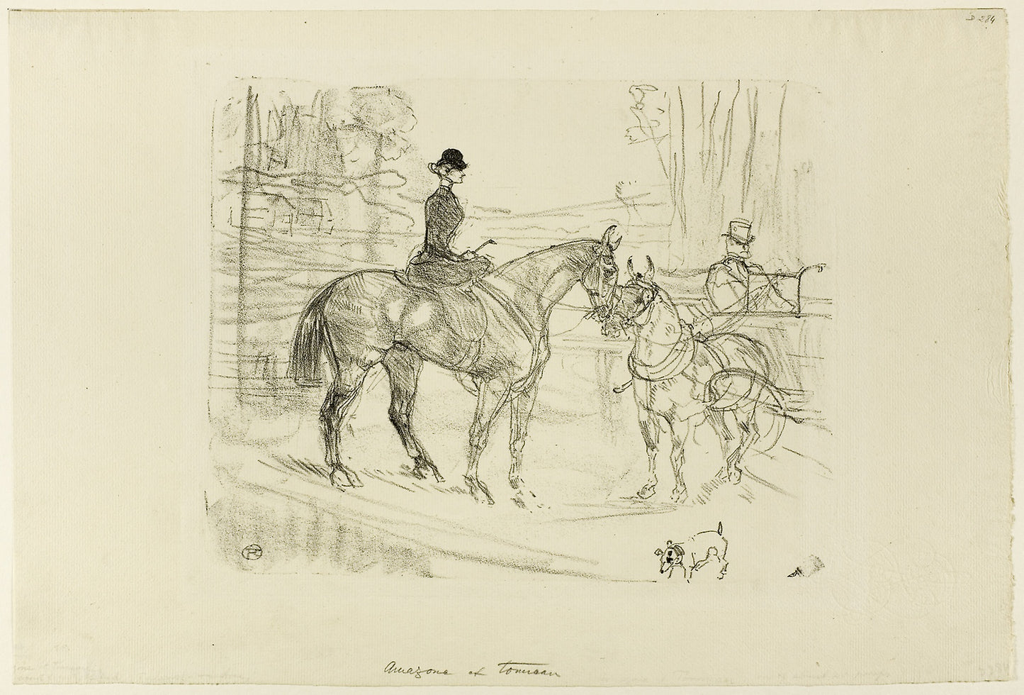 Horsewoman and Cart - Henri de Toulouse-Lautrec, Poster Print Wall Art