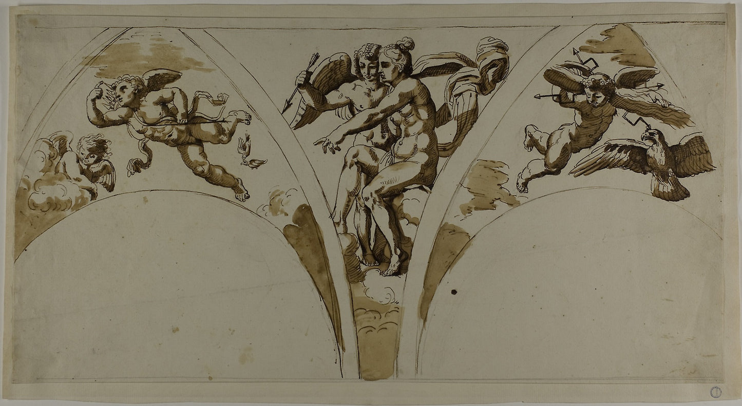 Venus Pointing out Psyche to Cupid - after Raffaello Sanzio, called Raphael, and his workshop, Poster Print Wall Art