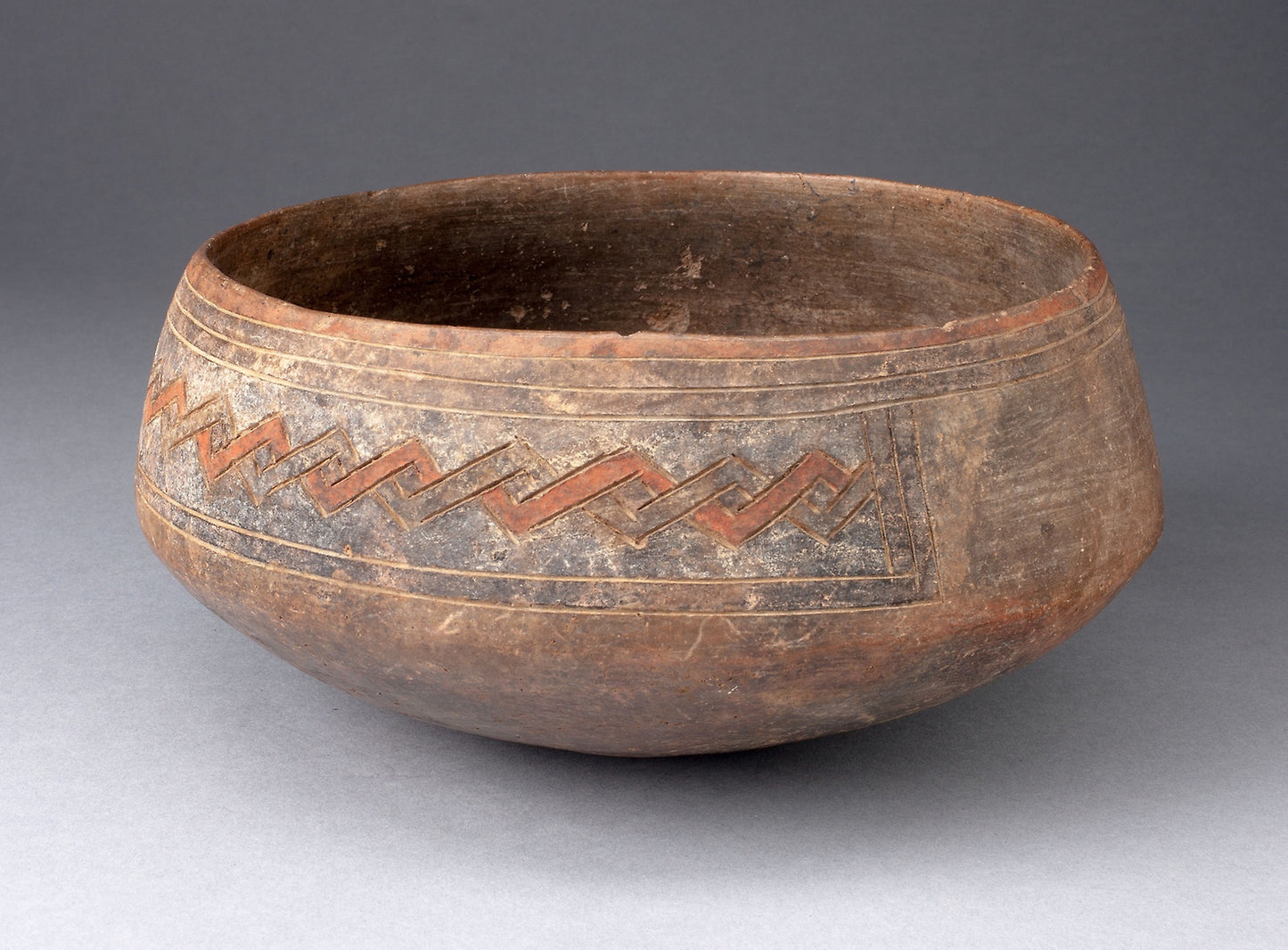 Bowl Incised and Painted with Interlocking Geometric Band - Paracas, Poster Print Wall Art