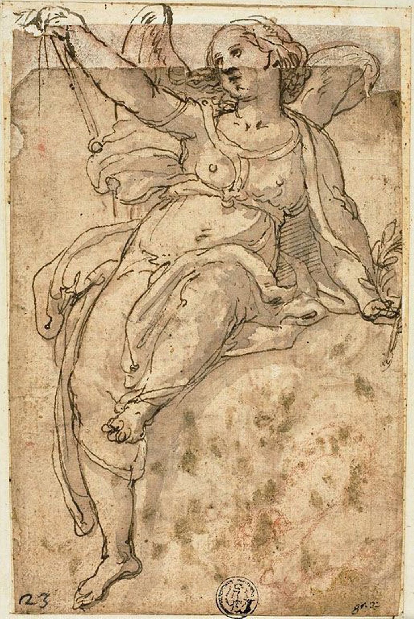 Seated Angel - After Federico Zuccaro , Poster Print Wall Art