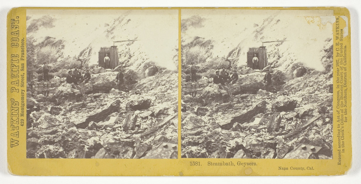 Steambath, Geysers, Napa County, California - Carleton Watkins, Poster Print Wall Art