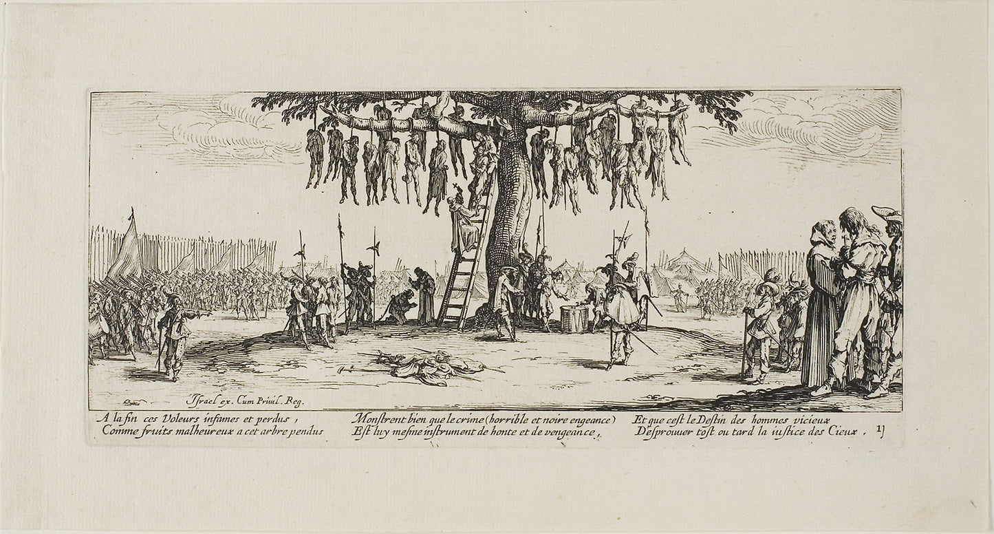 The Hanging, plate eleven from The Miseries of War - Jacques Callot (French, 1592-1635), Poster Print Wall Art