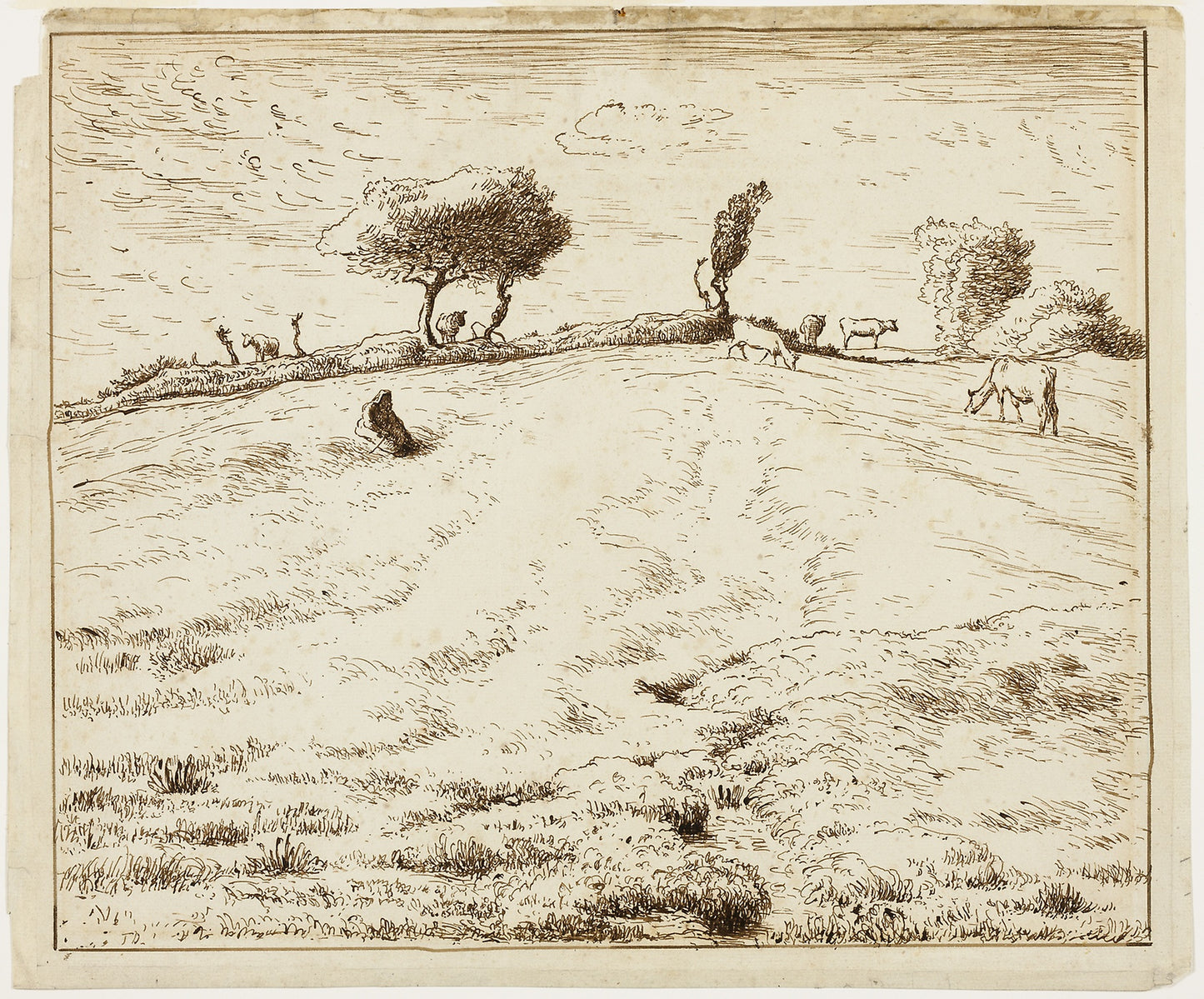 Landscape - Hillside in Gruchy, Normandy - Jean François Millet, Poster Print Wall Art
