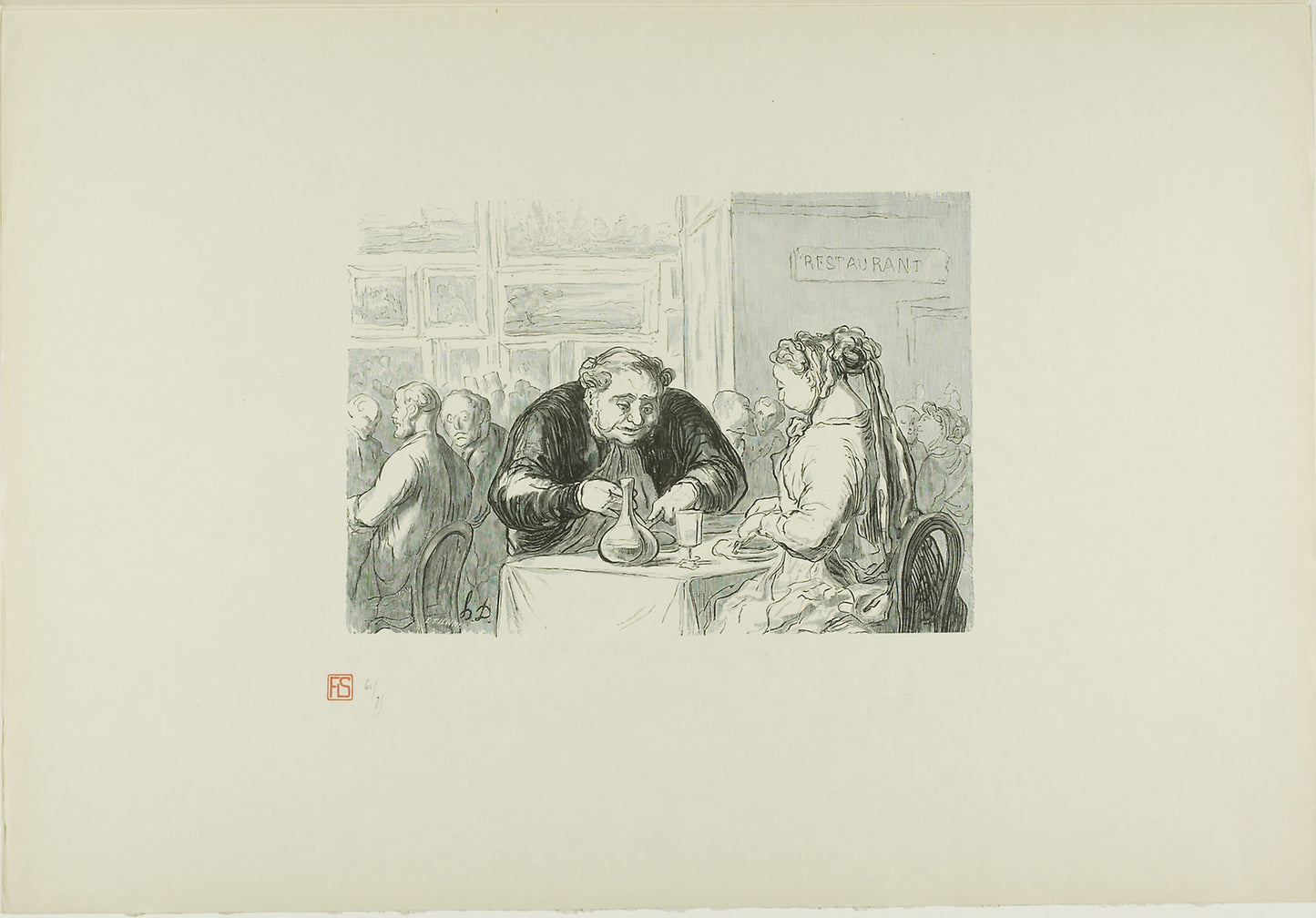 The Restaurant of the Great Art Exhibition - A symbiotic love for the arts and the cutlet - Etienne (French, 19th century), Poster Print Wall Art
