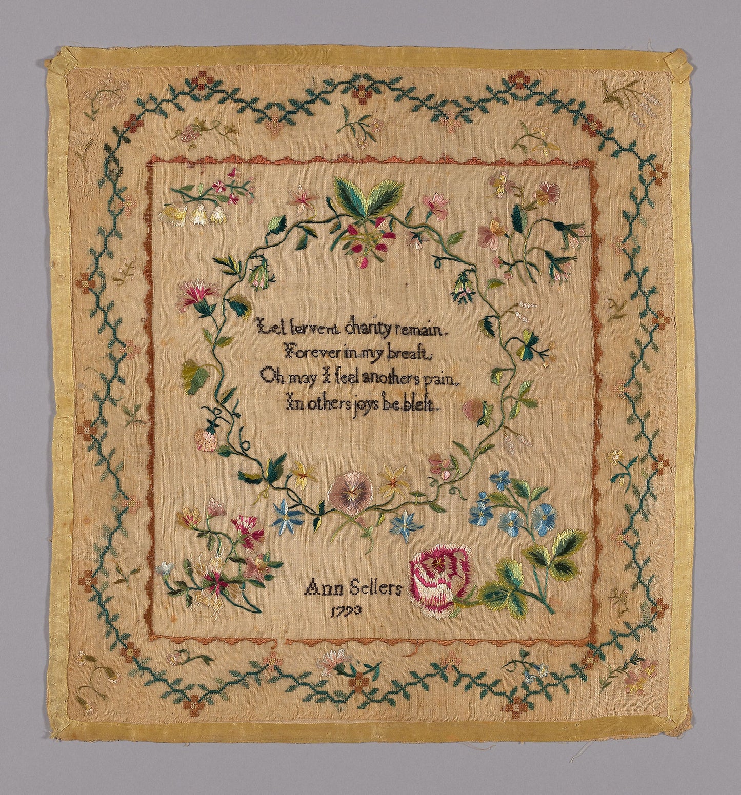 Sampler - Ann Sellers (American, 1783-1870), Poster Print Wall Art