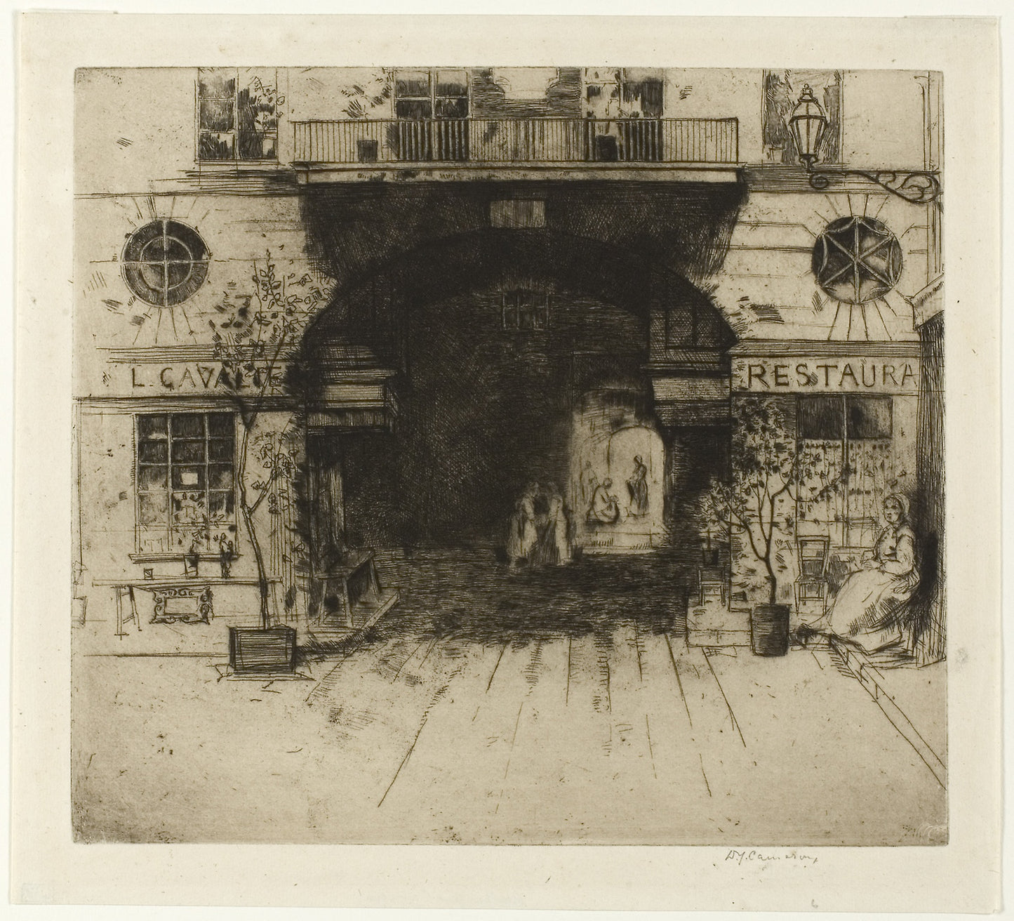 Restaurant Cavalier, plate five from the Paris Set - David Young Cameron, Poster Print Wall Art