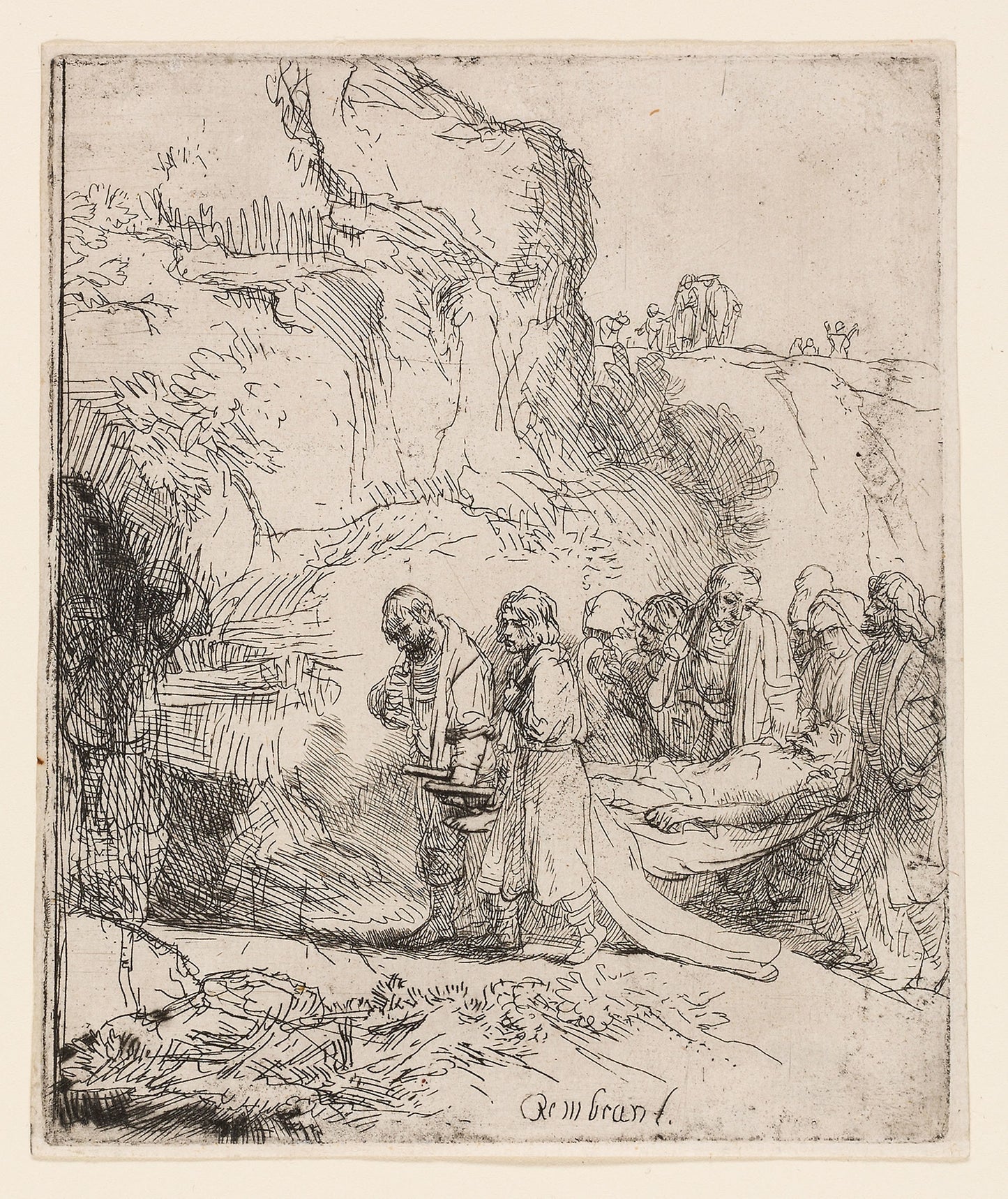 Christ Carried to the Tomb - Rembrandt van Rijn, Poster Print Wall Art