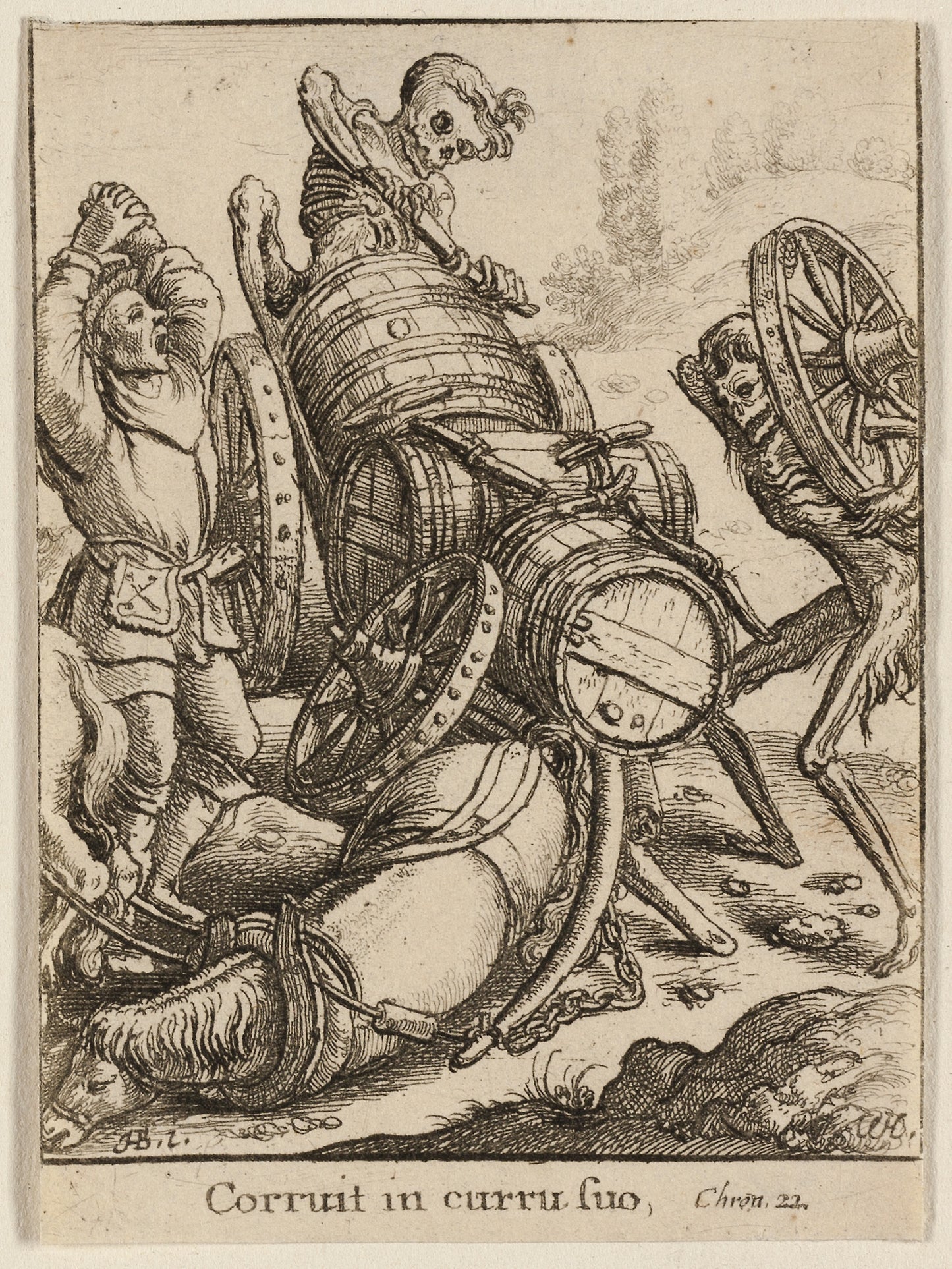 The Waggoner and Death - Wenceslaus Hollar (Czech, 1607-1677), Poster Print Wall Art