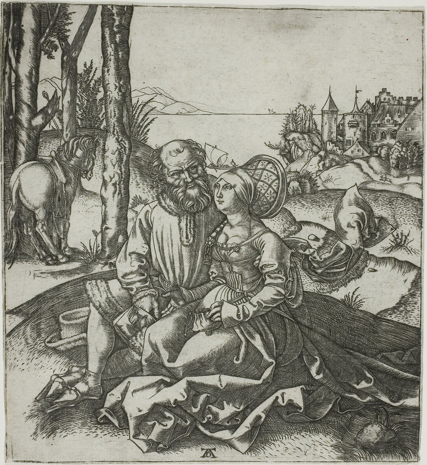 The Offer of Love - Marcantonio Raimondi (Italian, c. 1480-1534), Poster Print Wall Art
